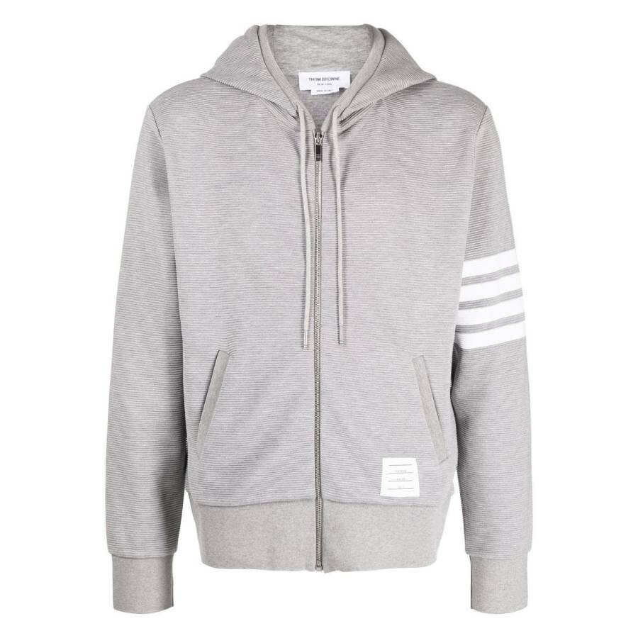 Thom Browne 4Bar Cotton Zip Hoodie - 5