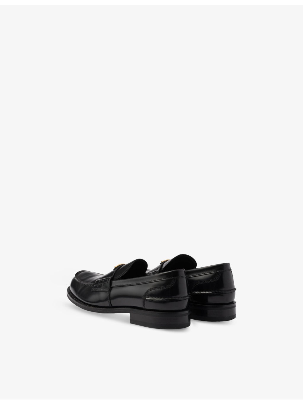 Triangle-logo brushed leather loafers - 4