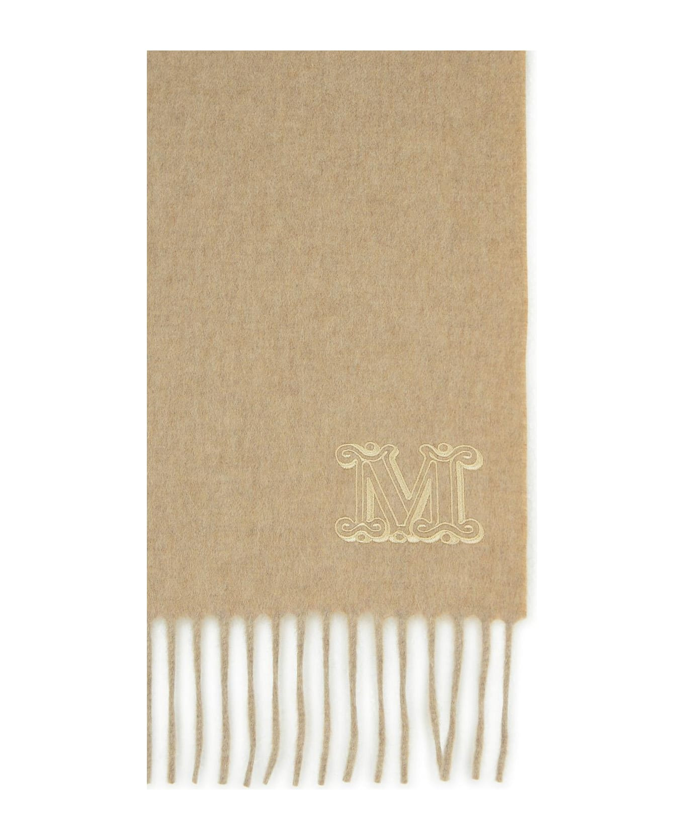 'wsdalia' Cashmere Stole With Beige 'monogram' Embroidery - 3