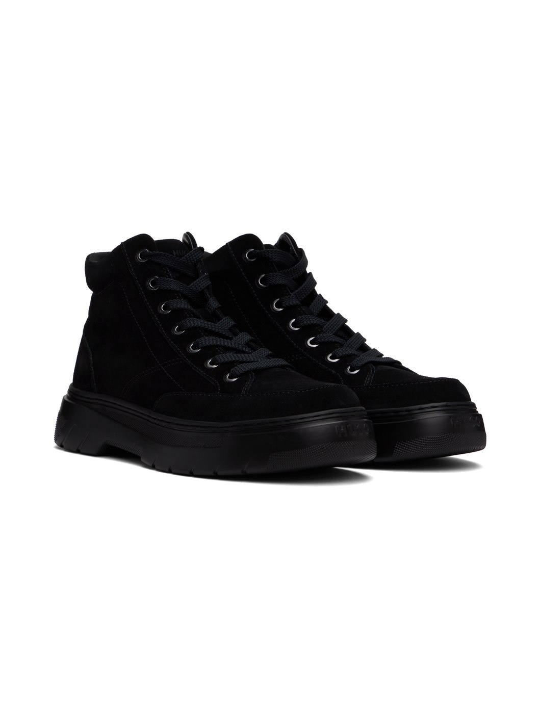 Black Stacked Logo Boots - 4