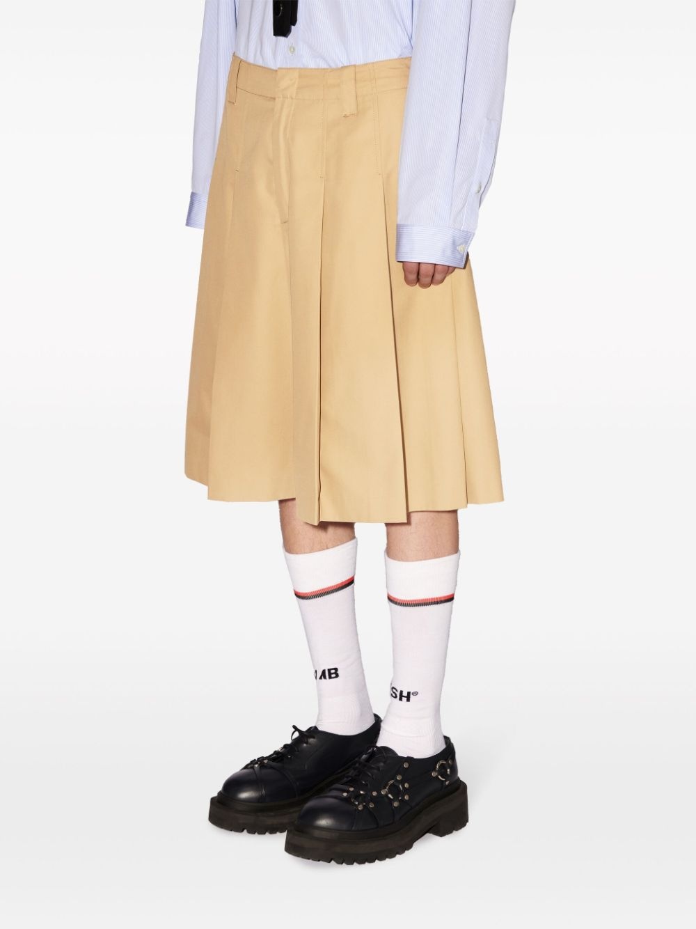 pleated cotton shorts - 4