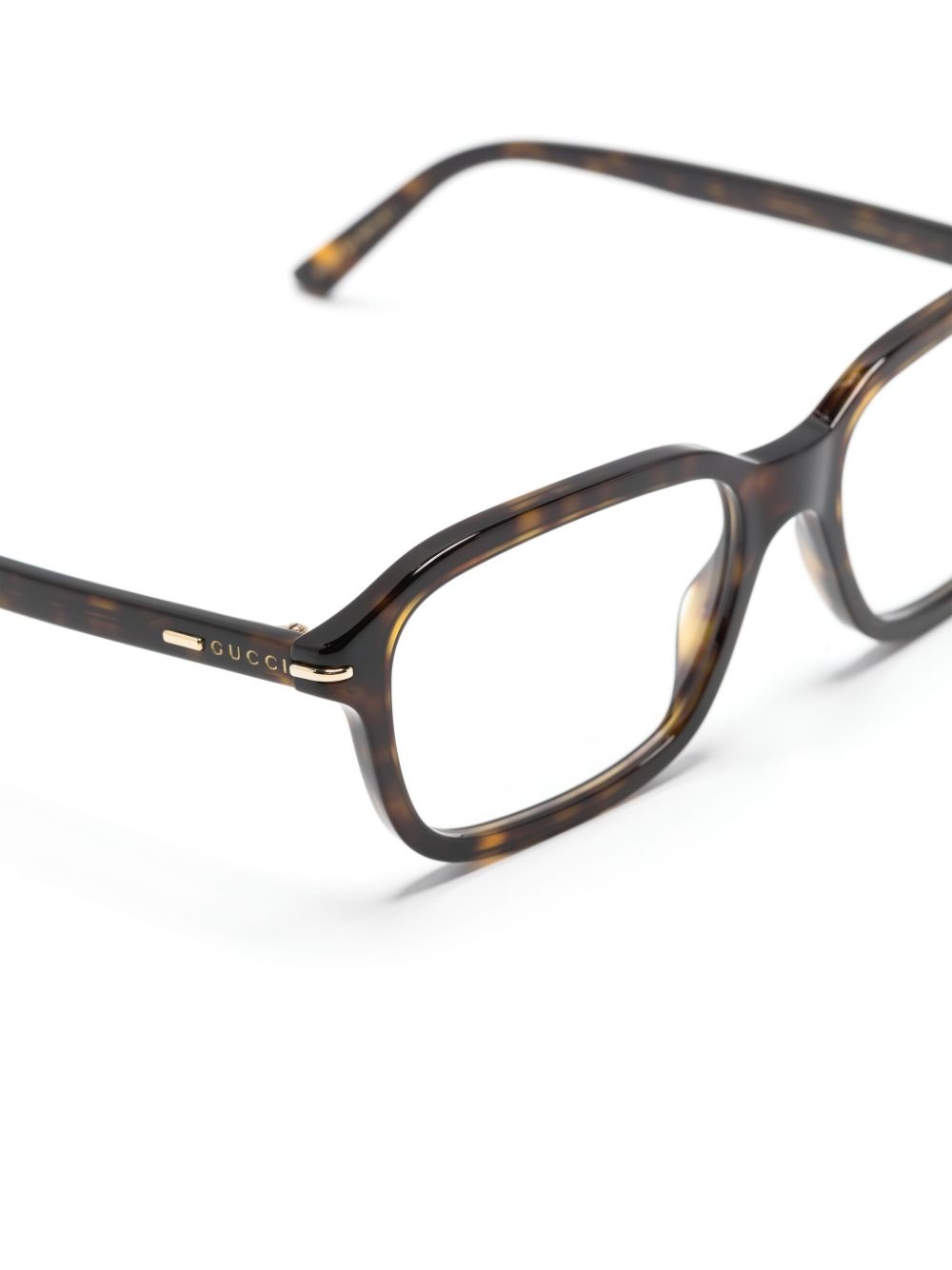 tortoiseshell-effect rectangle-frame glasses - 3