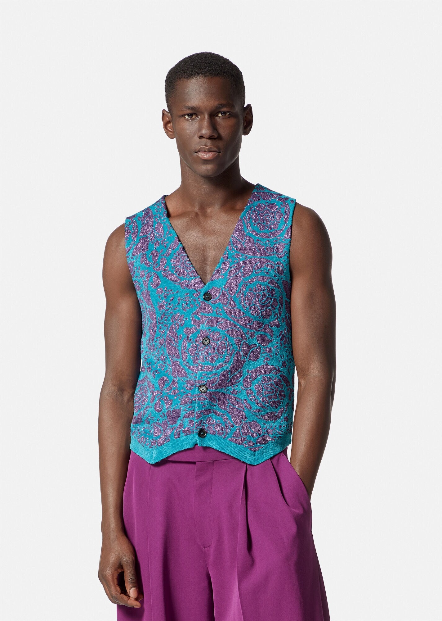 Barocco Silhouette Sweater Vest - 3