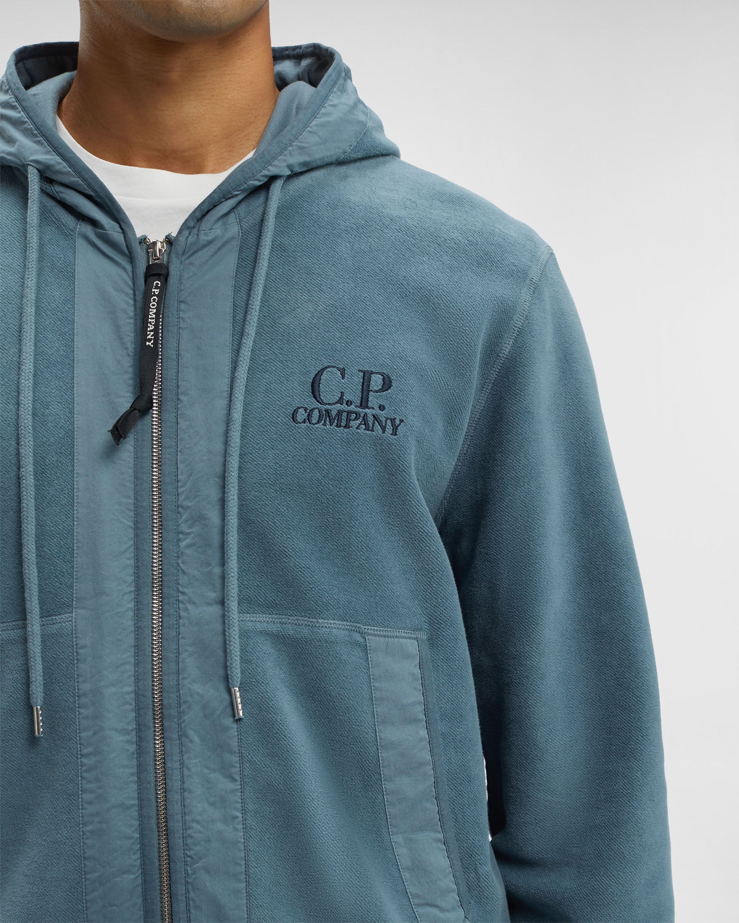 CP COMPANY｜HOOD/ZIP-UP (Reverse Brushed & Emerized Diag C.P. Company Reverse Brushed & Emerized Diag. Fleece Zipped