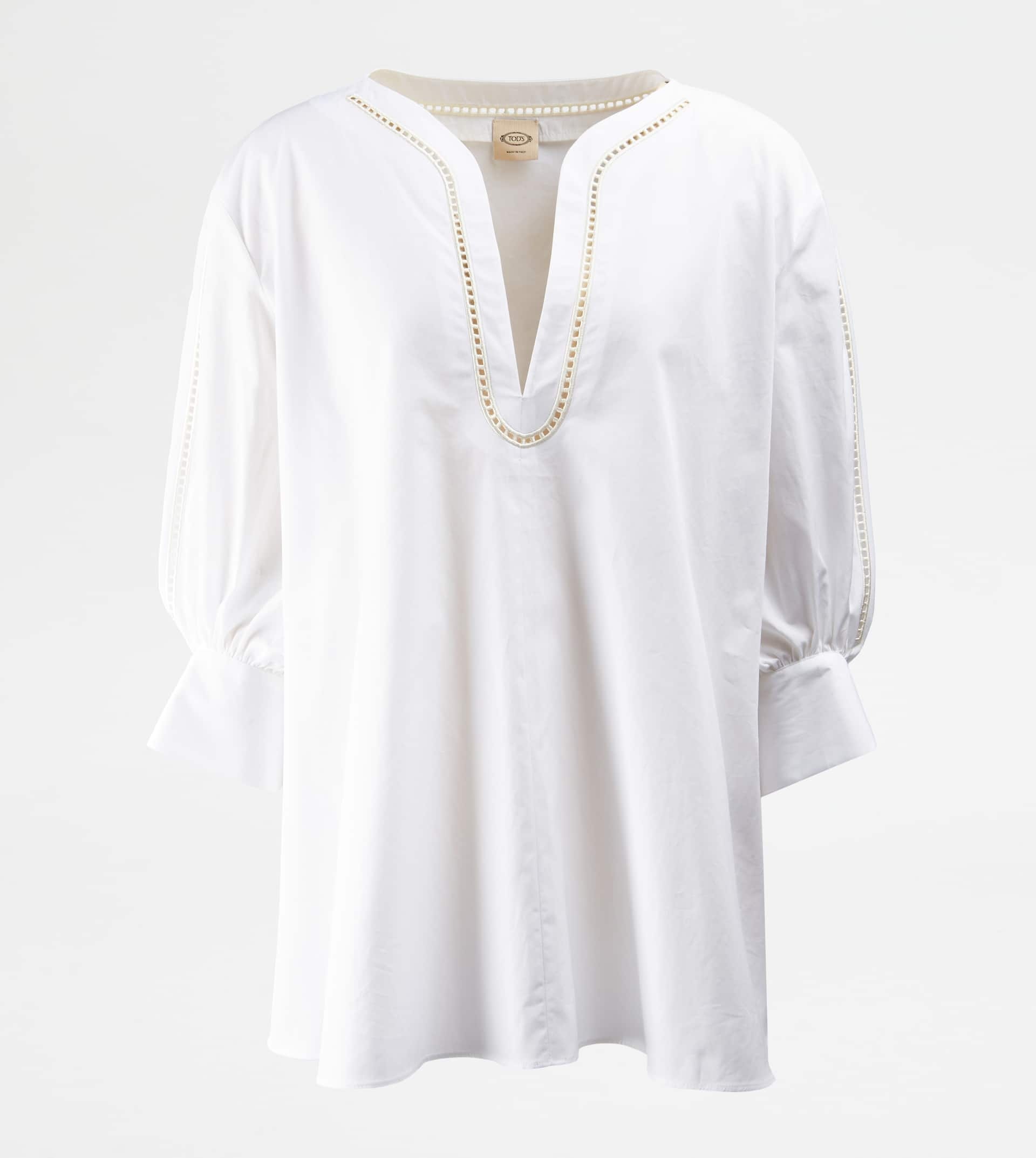 BLOUSE IN POPLIN - WHITE - 1