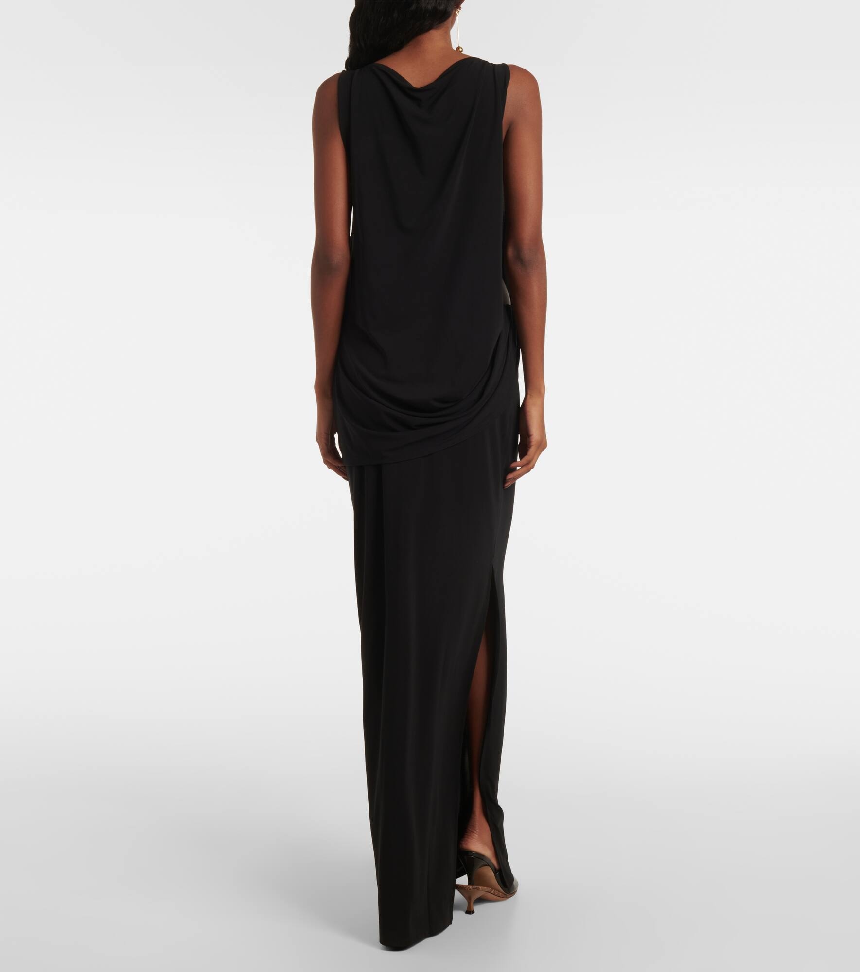 Peplo draped jersey maxi dress - 3