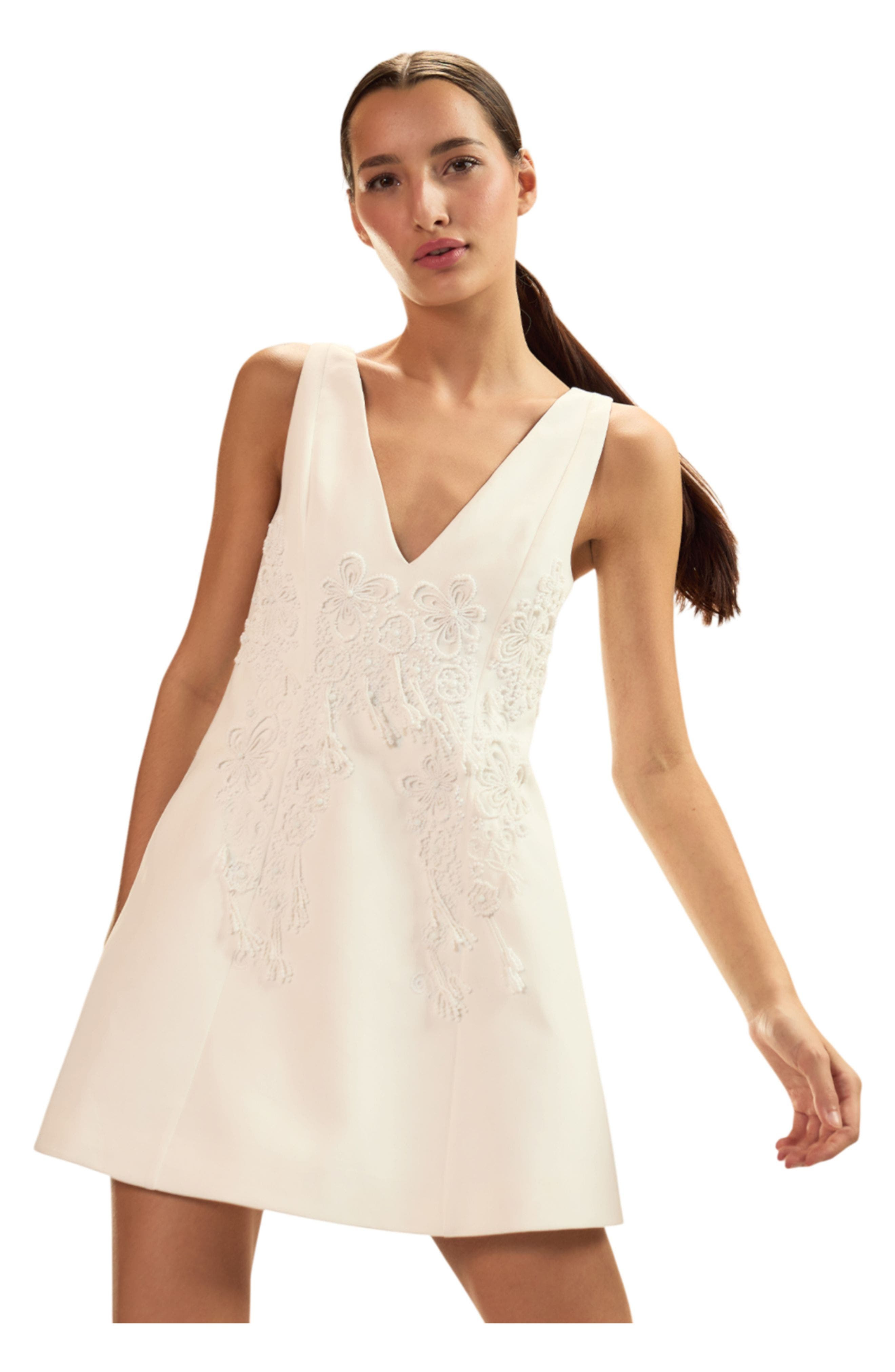 Cynthia Rowley Paloma Mini Dress in White at Nordstrom - 4
