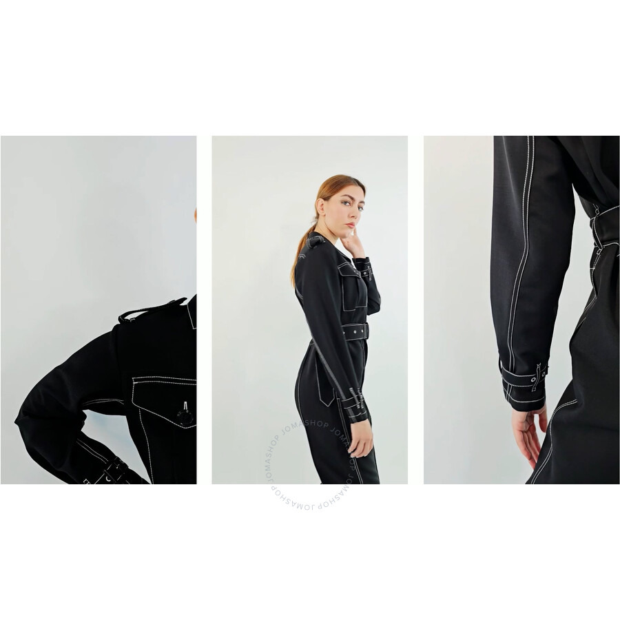 Burberry Black Catalina Long-Sleeve Belted Jumpsuit - 3