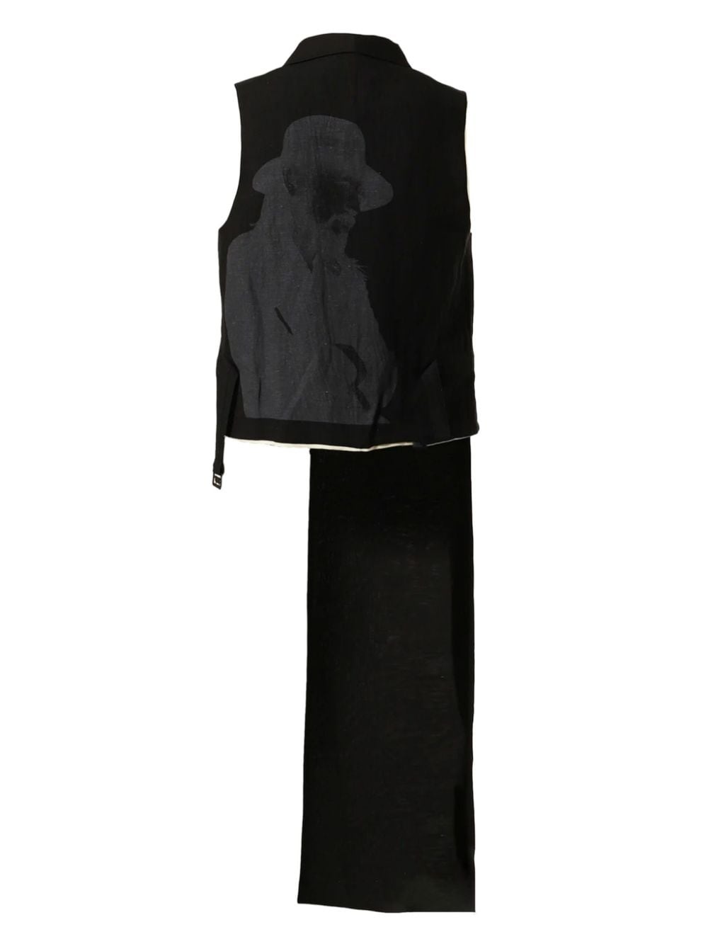 artistic-print asymmetric waistcoat - 2