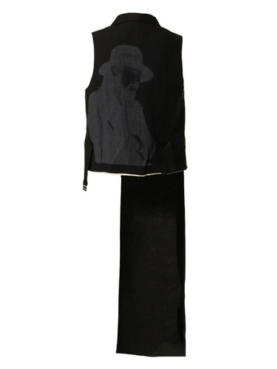Yohji Yamamoto artistic-print asymmetric waistcoat outlook