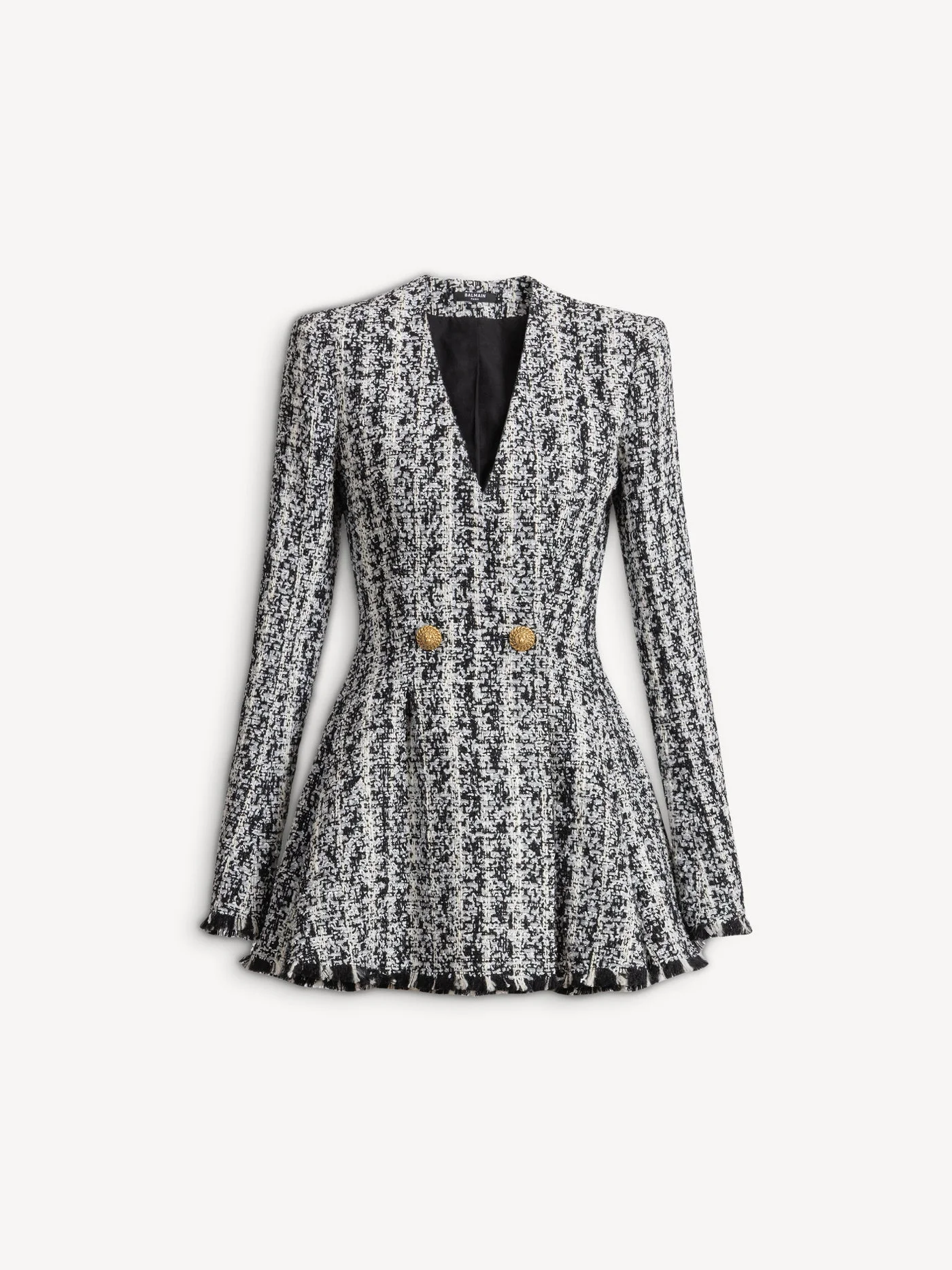 Two-tone flared tweed dress - 1