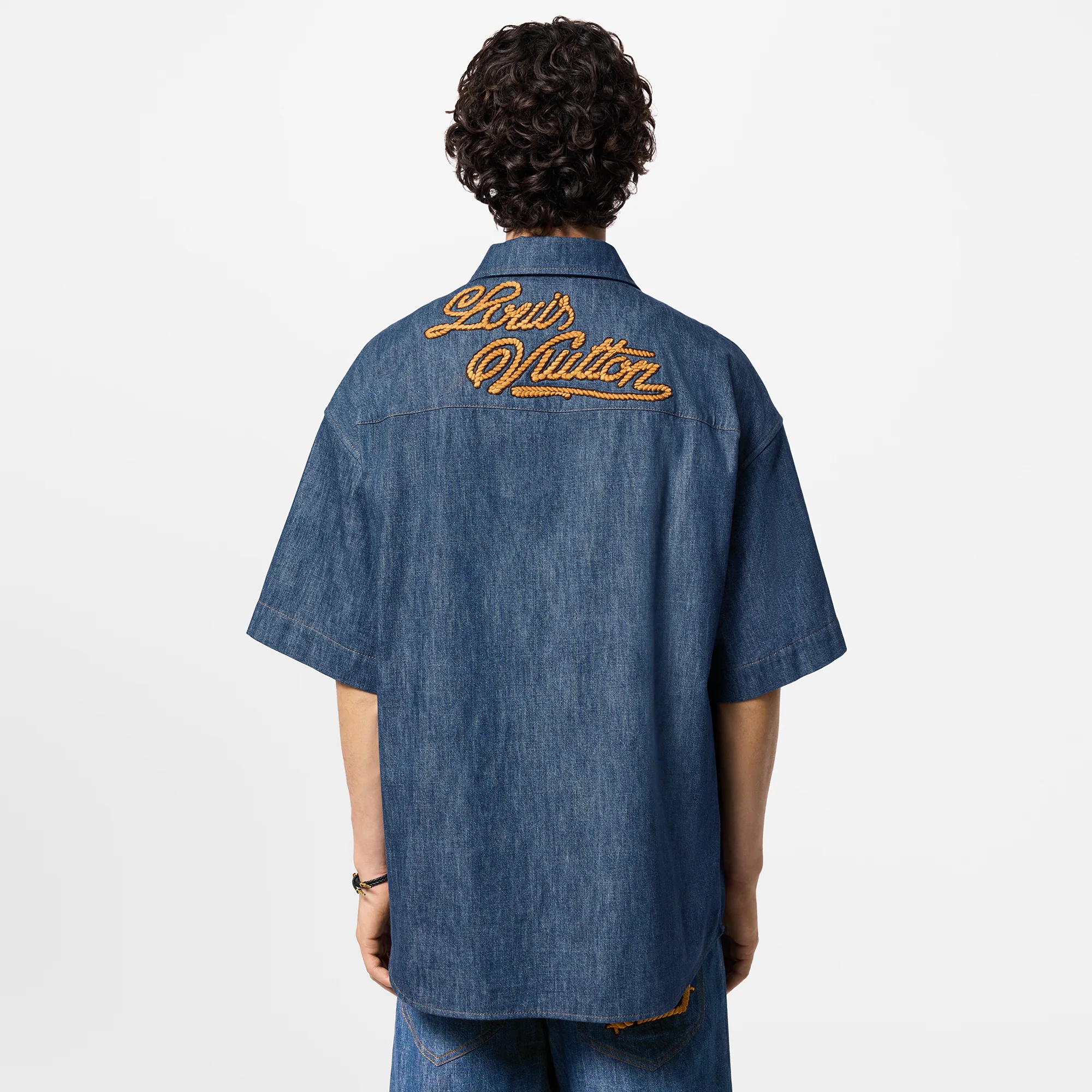 Short-Sleeved Cotton Chambray Shirt - 5