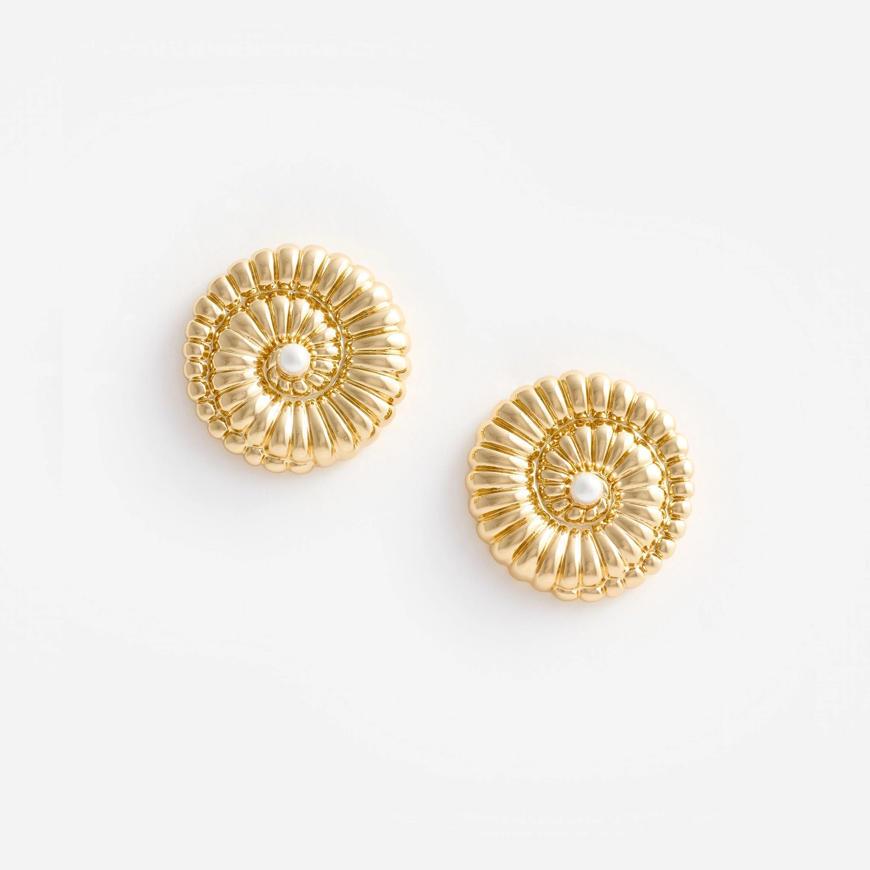 Gold Pearl Shell Earrings - 1