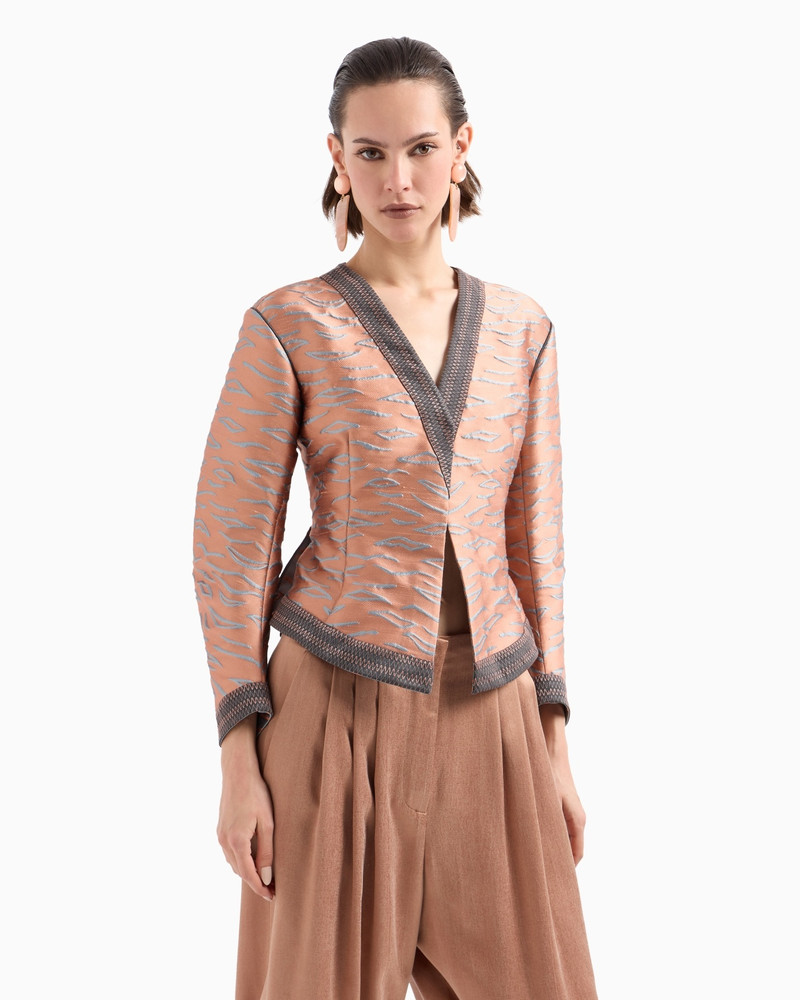 GIORGIO ARMANI SHORT JACKET IN A JACQUARD SILK BLEND outlook