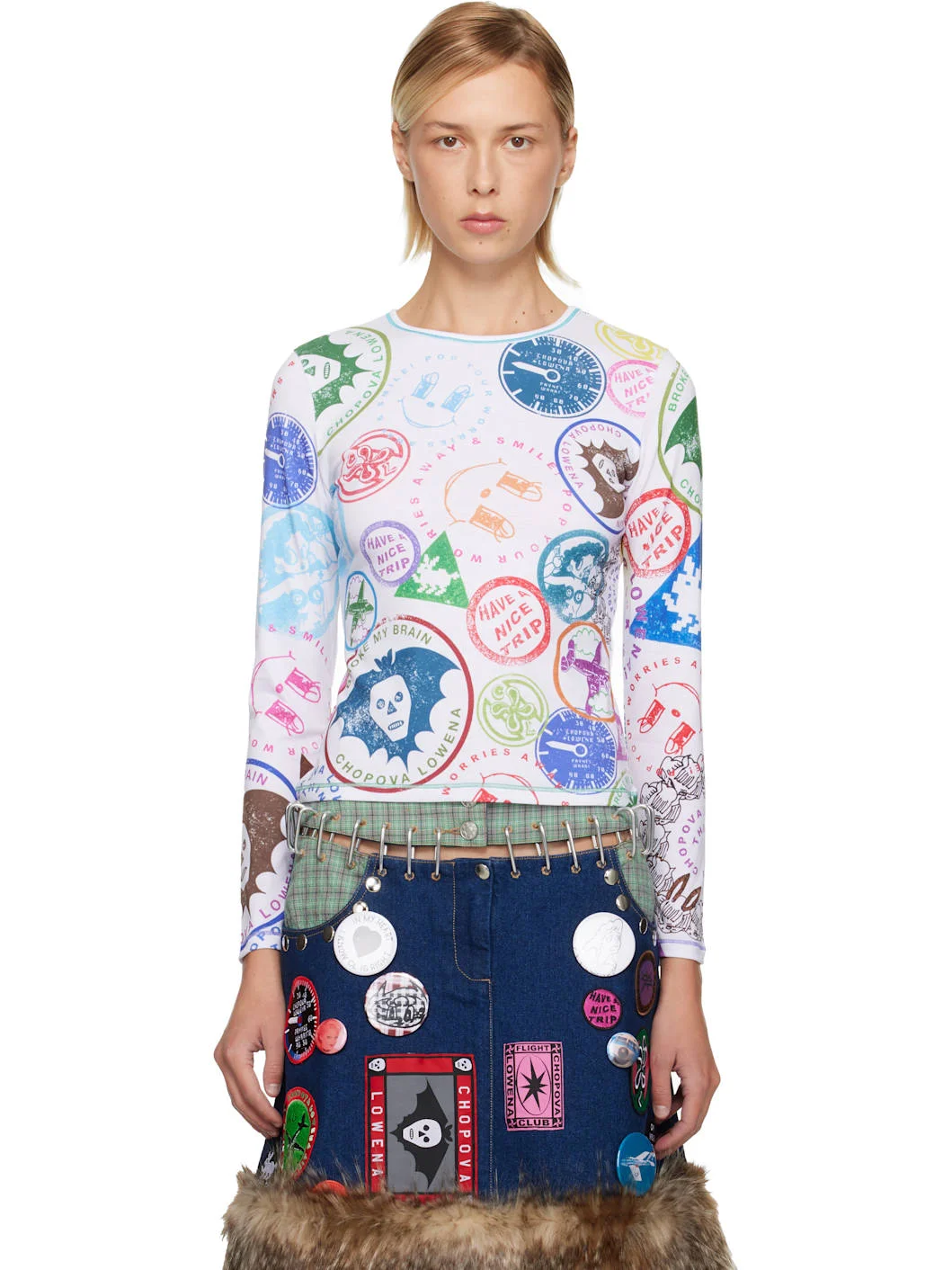 White Stamp It Fitted Jersey T-shirt - 1