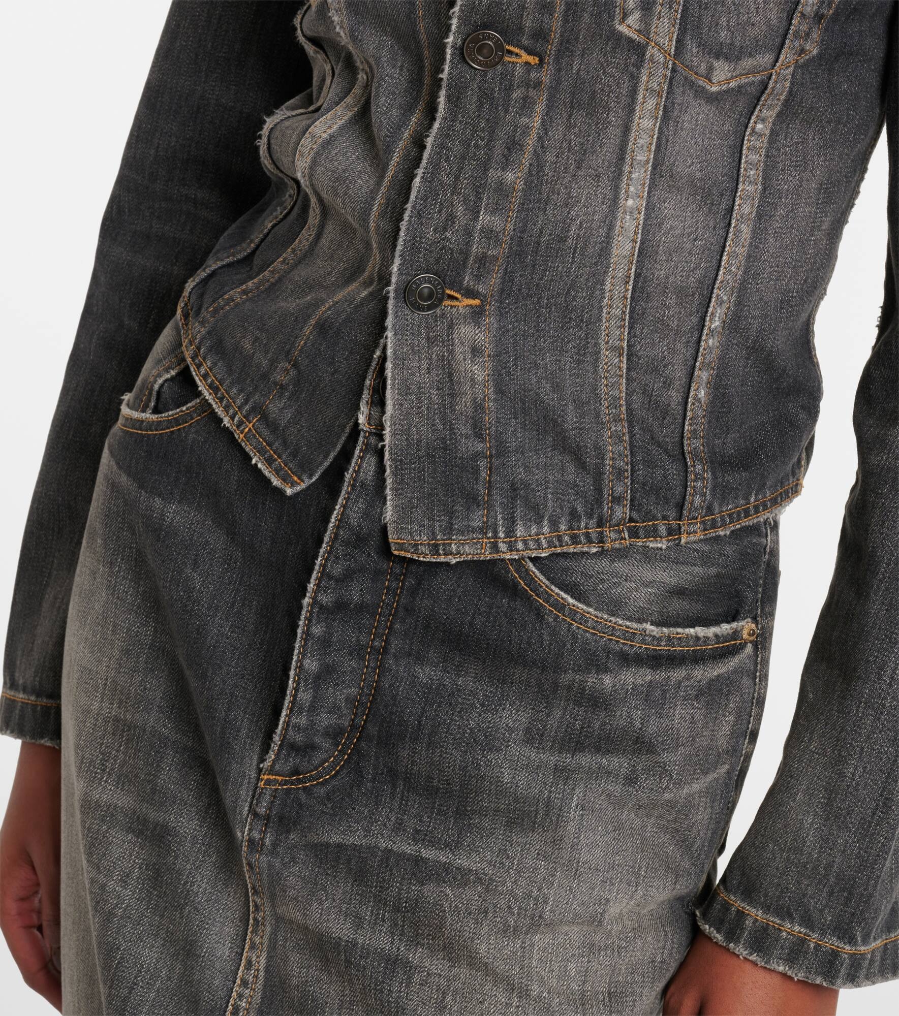 Lace-up denim jacket - 5