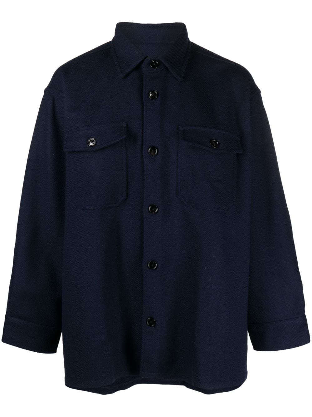 wool-blend shirt jacket - 1