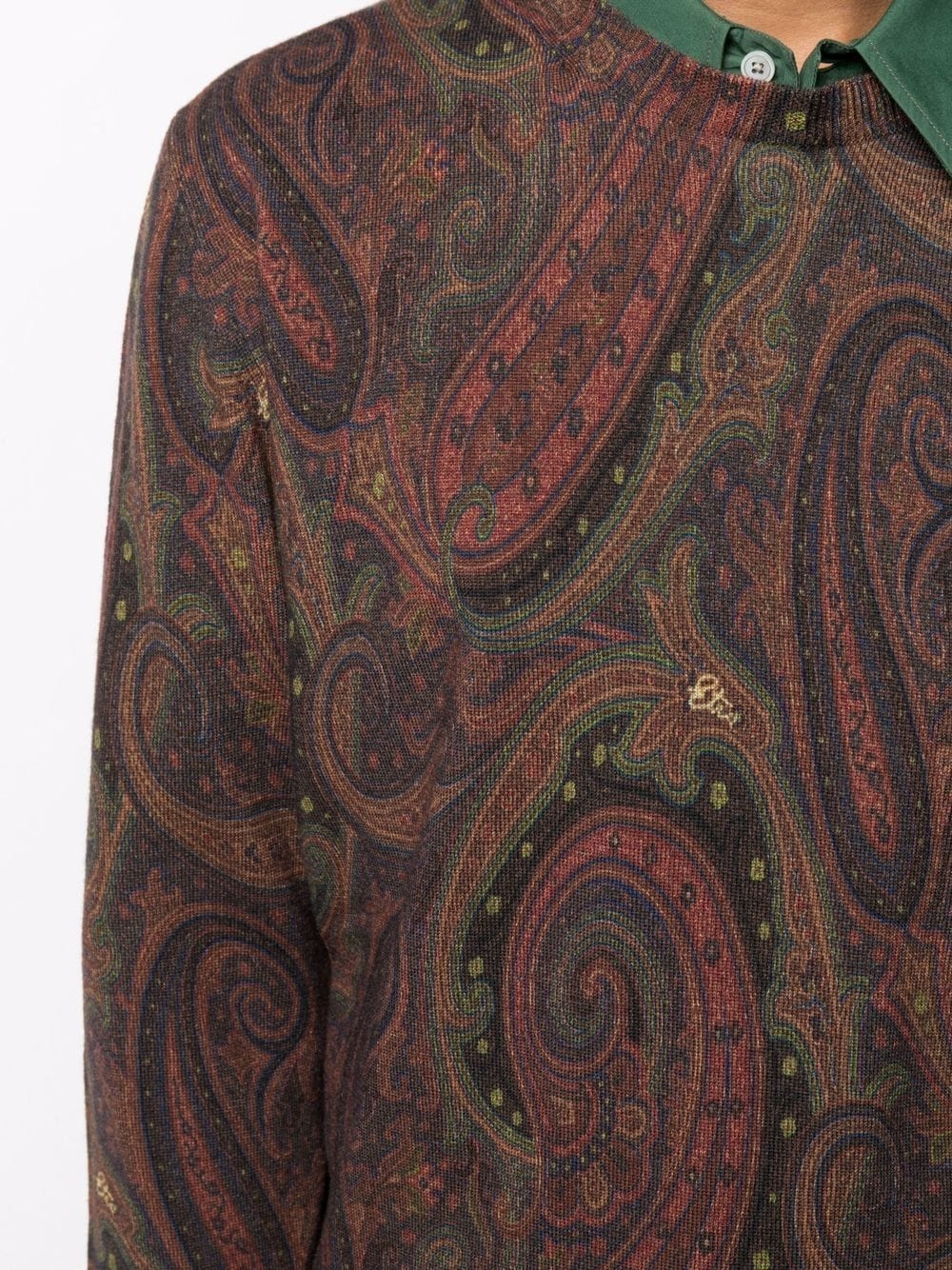 paisley crew-neck knit jumper - 5