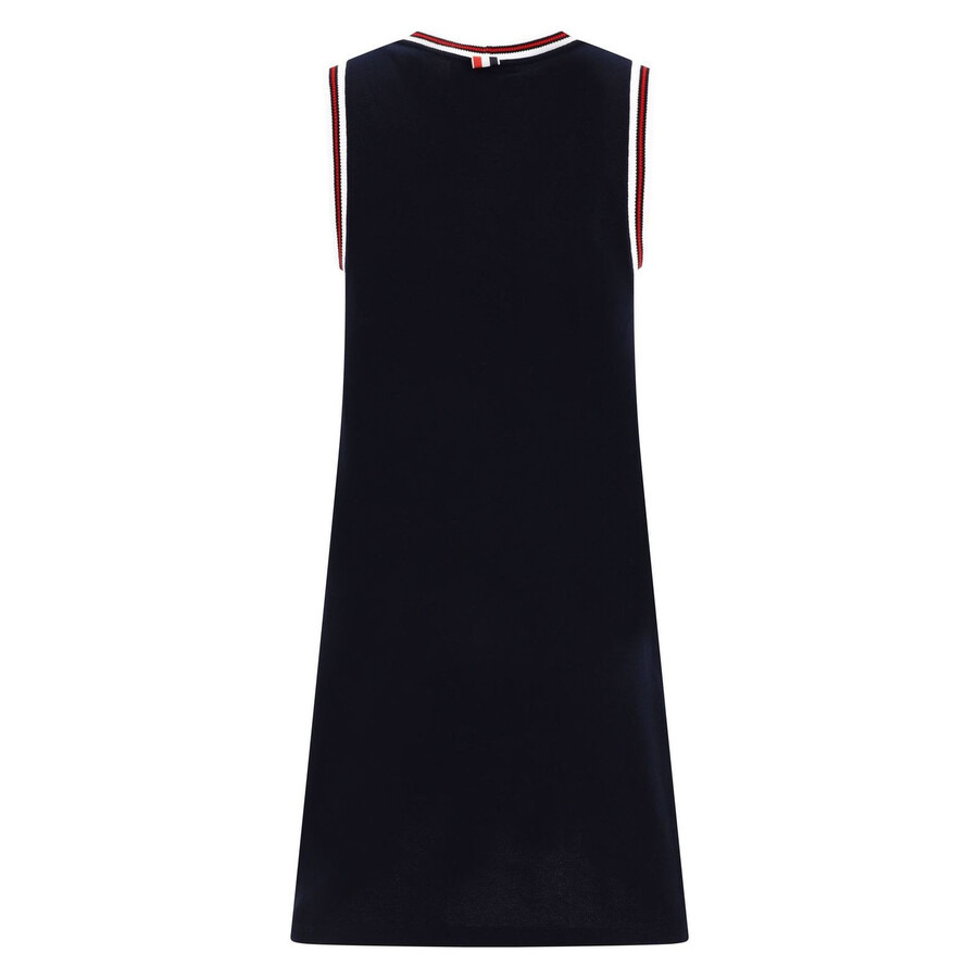 Thom Browne Stripe V-Neck Classic Pique Tennis Dress - 6