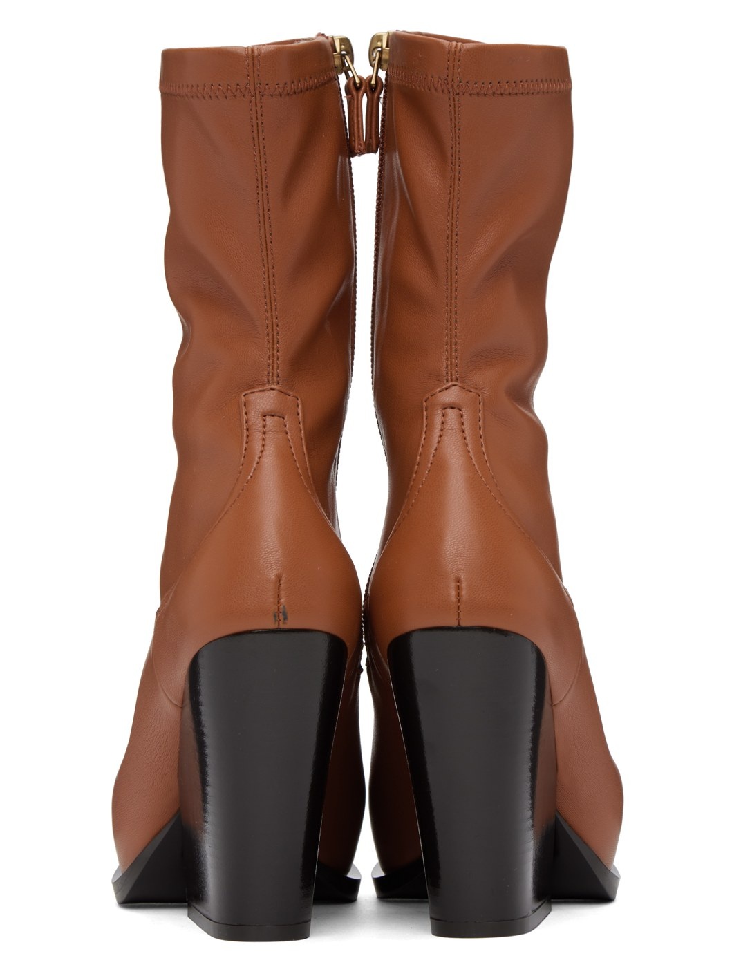Brown Cowboy Ankle Boots - 2