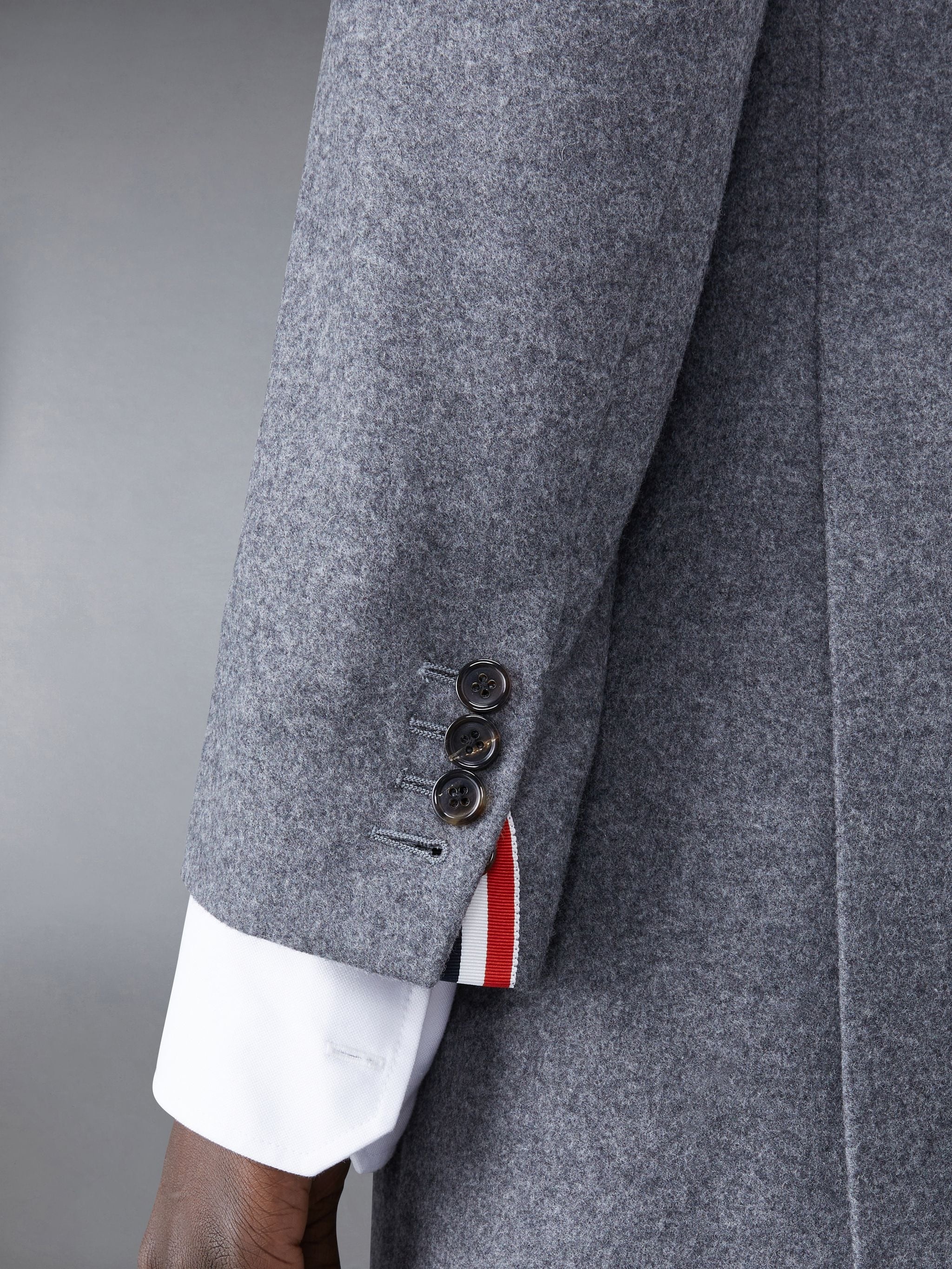 Wool Flannel Elongated Double Breasted Sport Coat - 6
