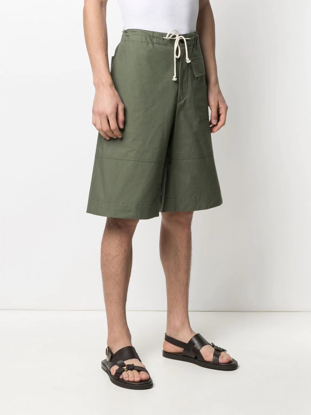 drawstring-waist knee-length shorts - 3