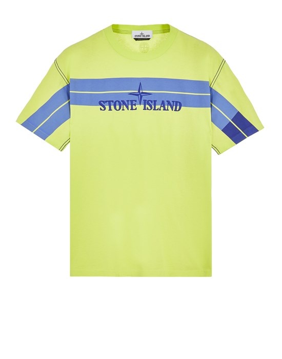 20847 COTTON JERSEY 'INVERSE STRIPE ONE' PRINT_GARMENT DYED LEMON - 1