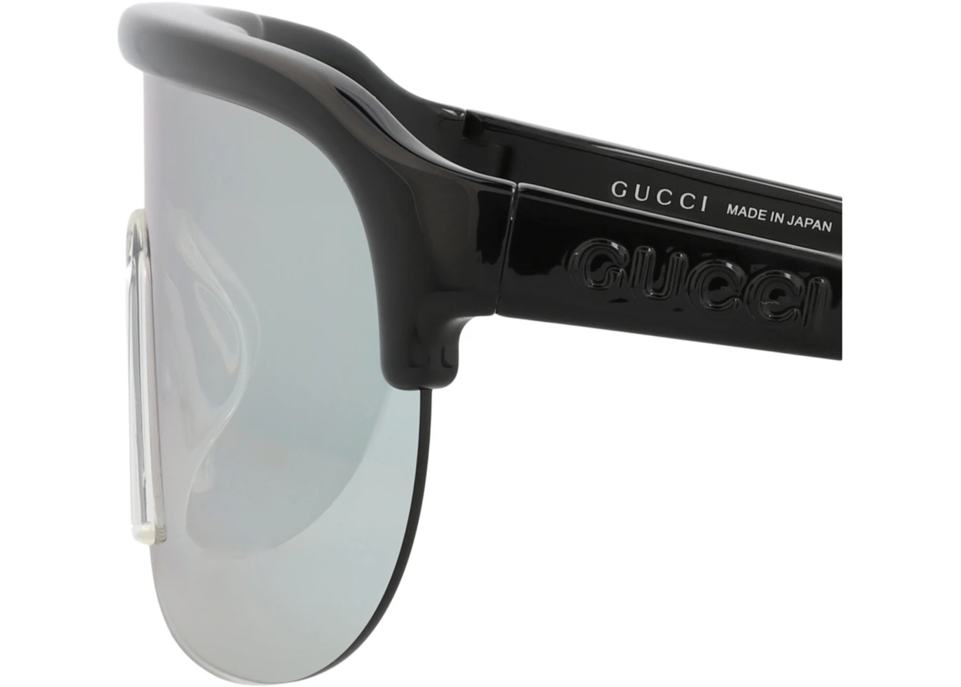 Gucci Shield-Frame Injection Sunglasses Black Black Silver (GG1645S-30015323-003) - 4