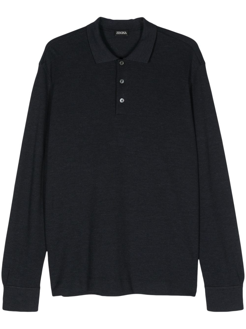 fine-knit polo shirt - 1