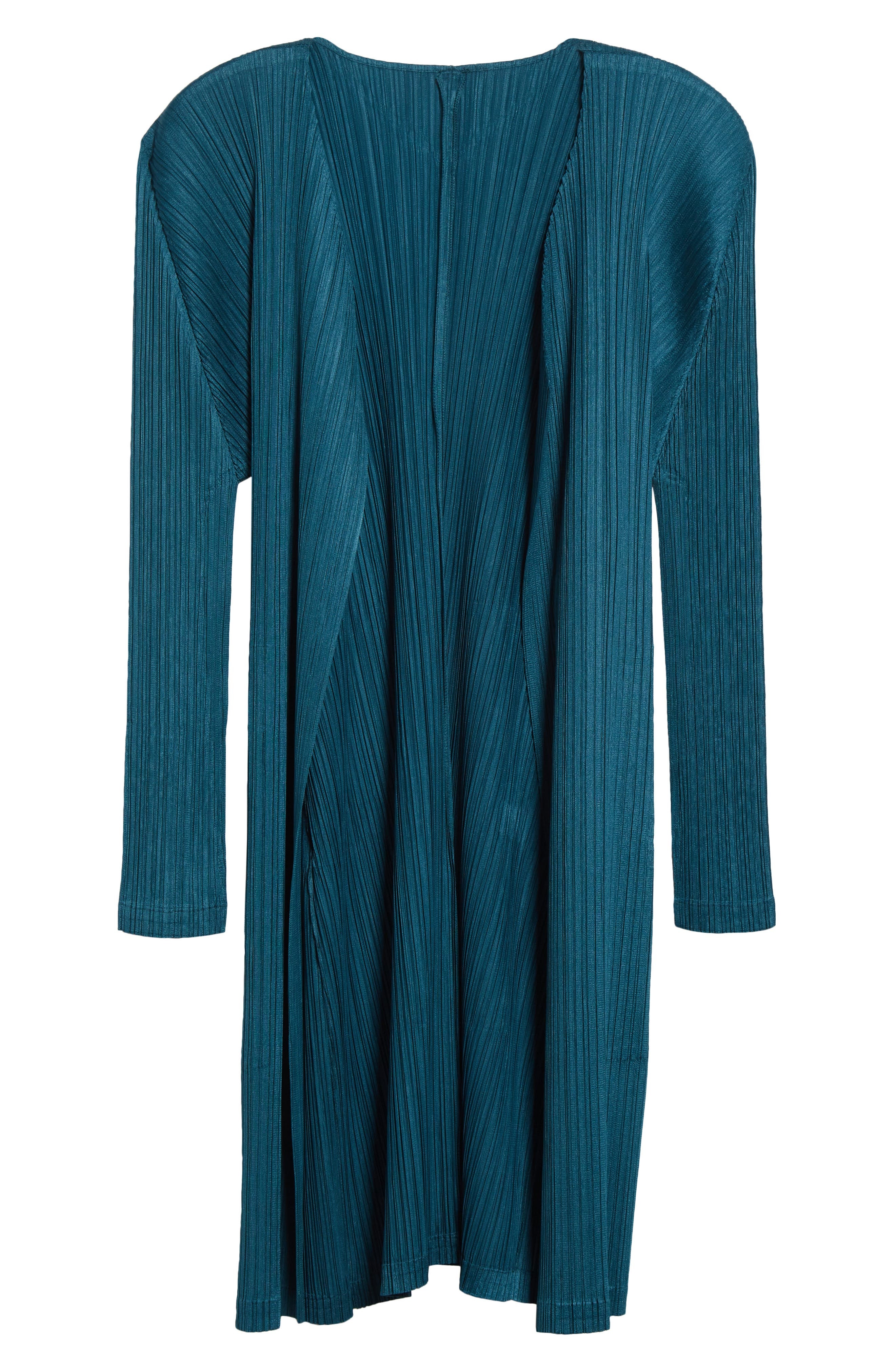 Pleats Please Issey Miyake Monthly Colors January Pleated Cardigan in Blue Green at Nordstrom - 6