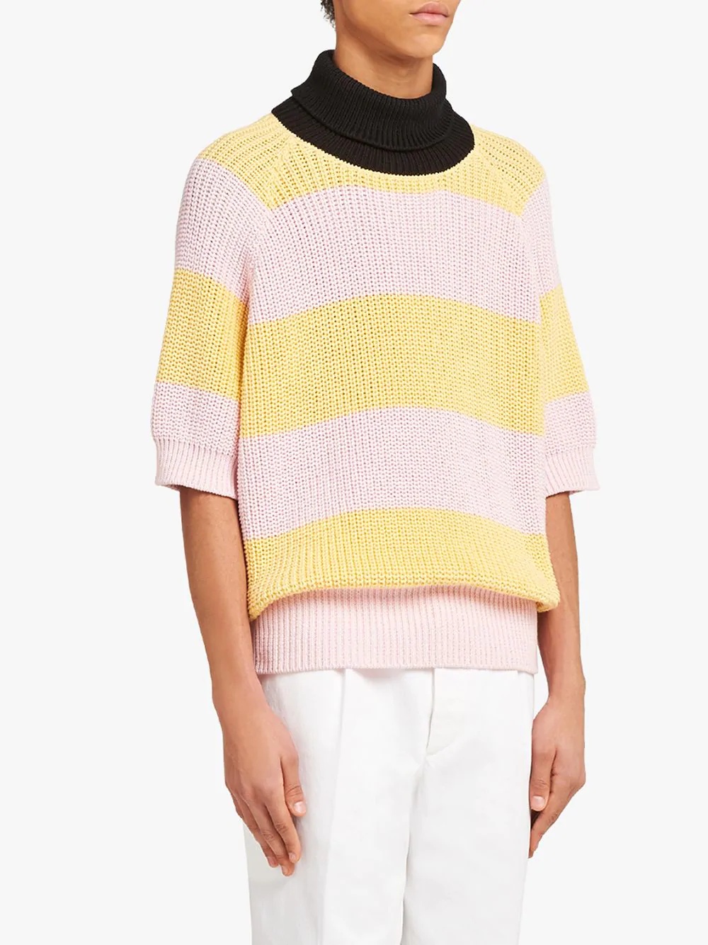 turtle neck striped jumper - 3