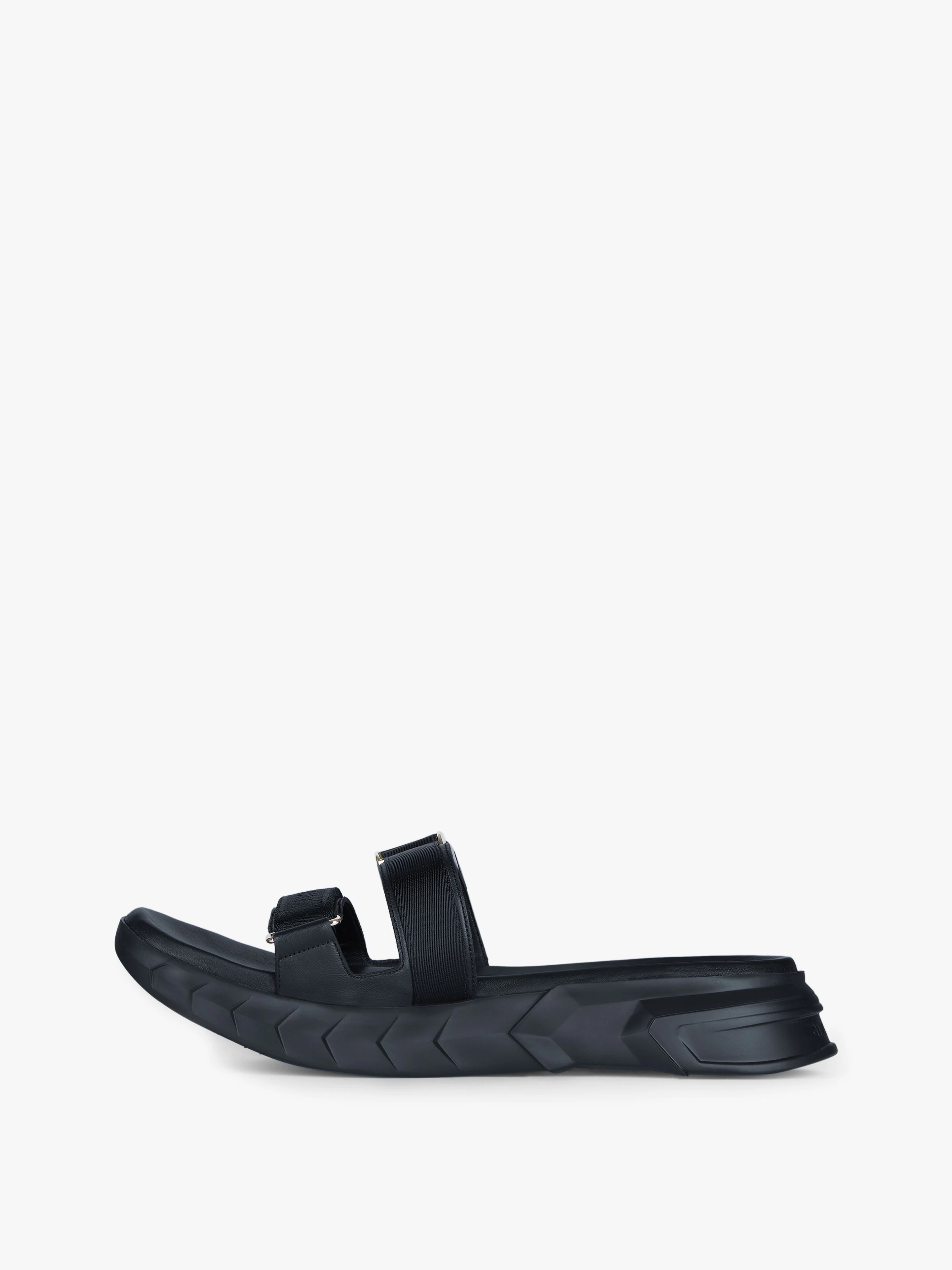 MARSHMALLOW SANDALS IN LEATHER AND CANVAS - 3