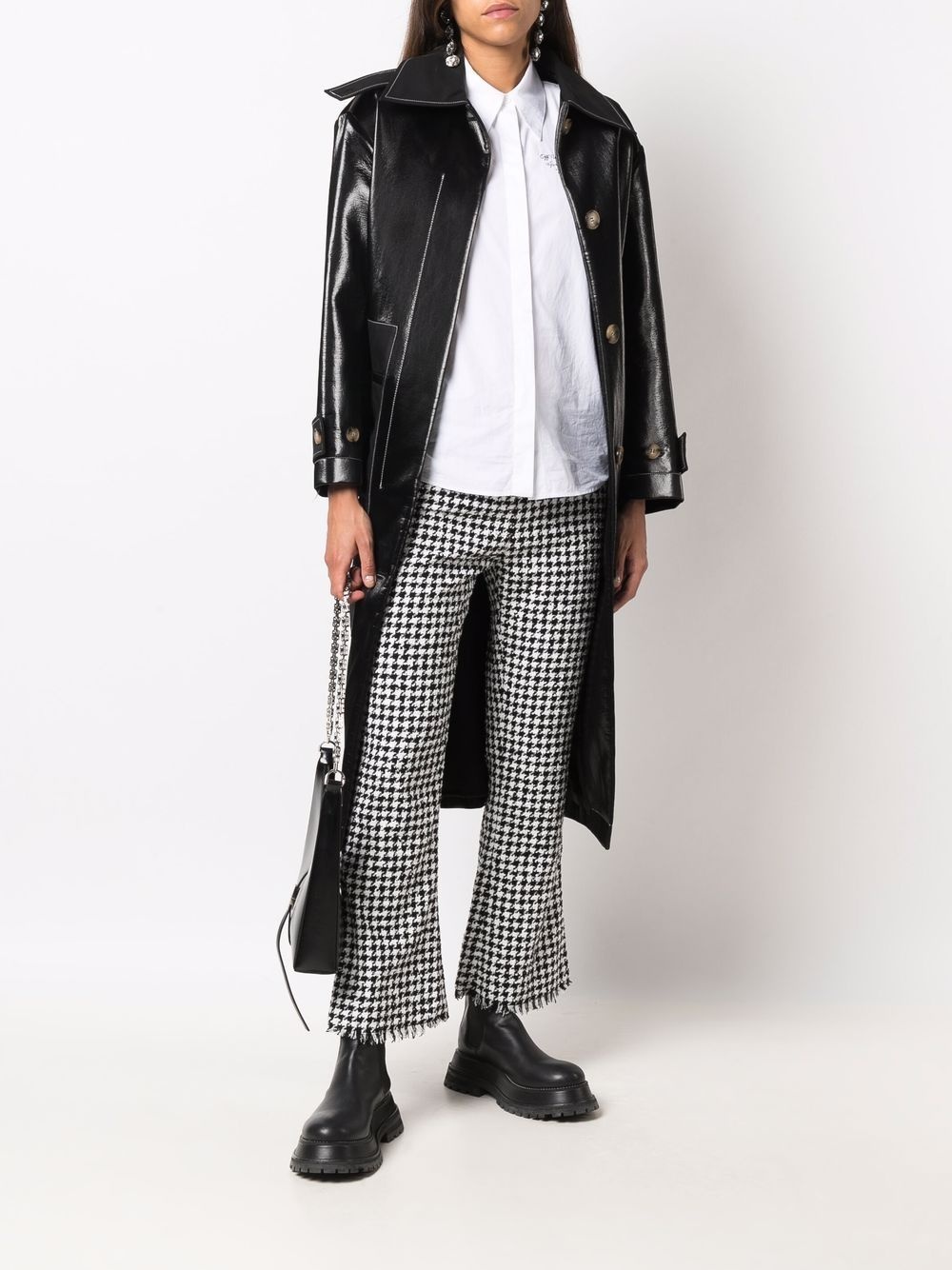 houndstooth-pattern cropped trousers - 2