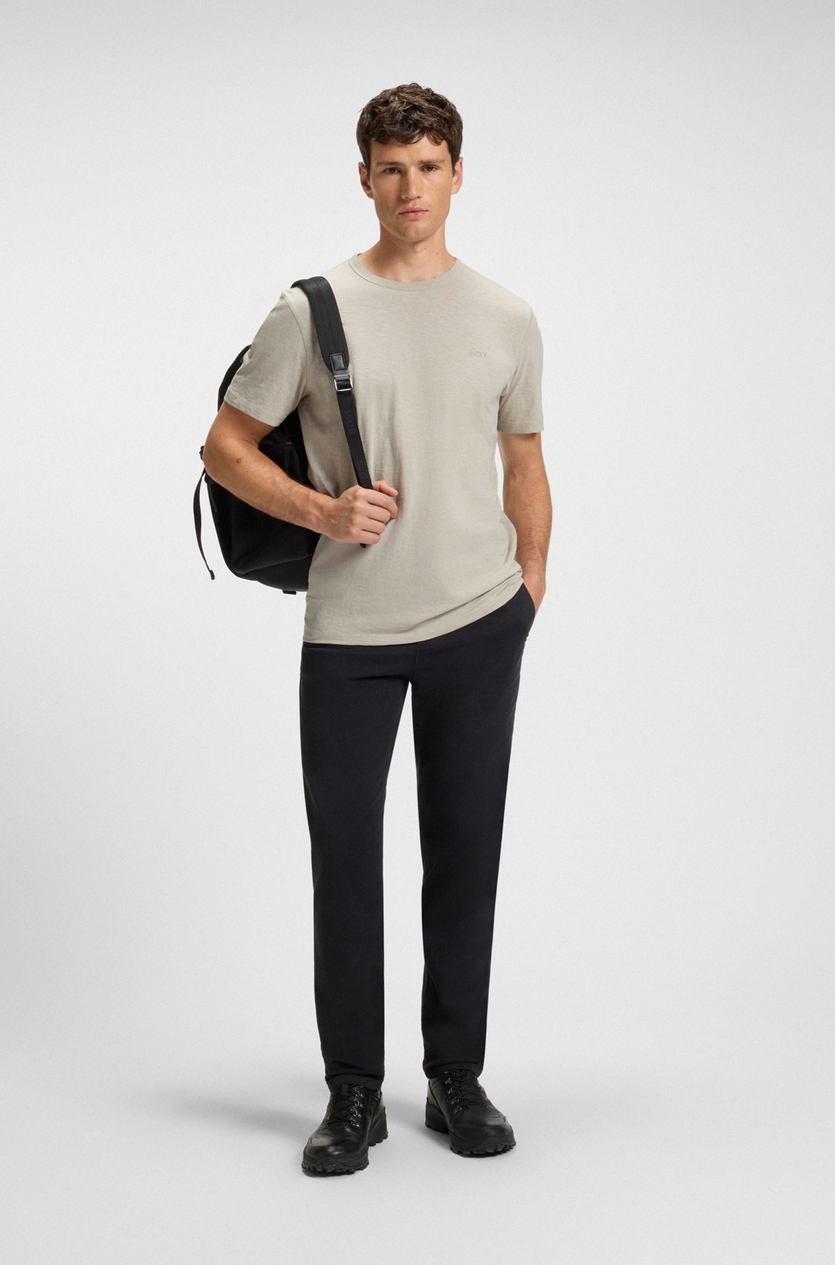 REGULAR-FIT T-SHIRT IN COTTON WITH MOULINE LOGO - 4