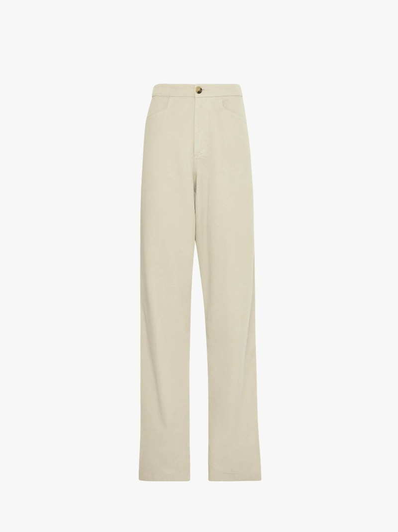 STRAIGHT LEG TROUSERS WITH BUTTON DETAIL - 1