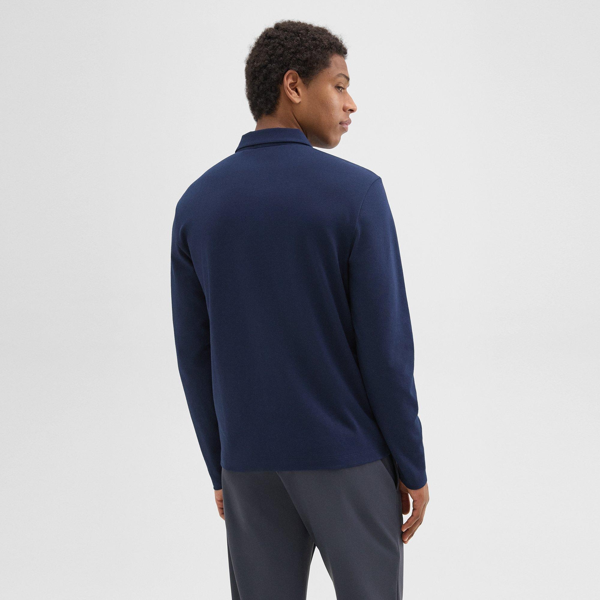 Long-Sleeve Polo Shirt in Cotton Jersey - 4