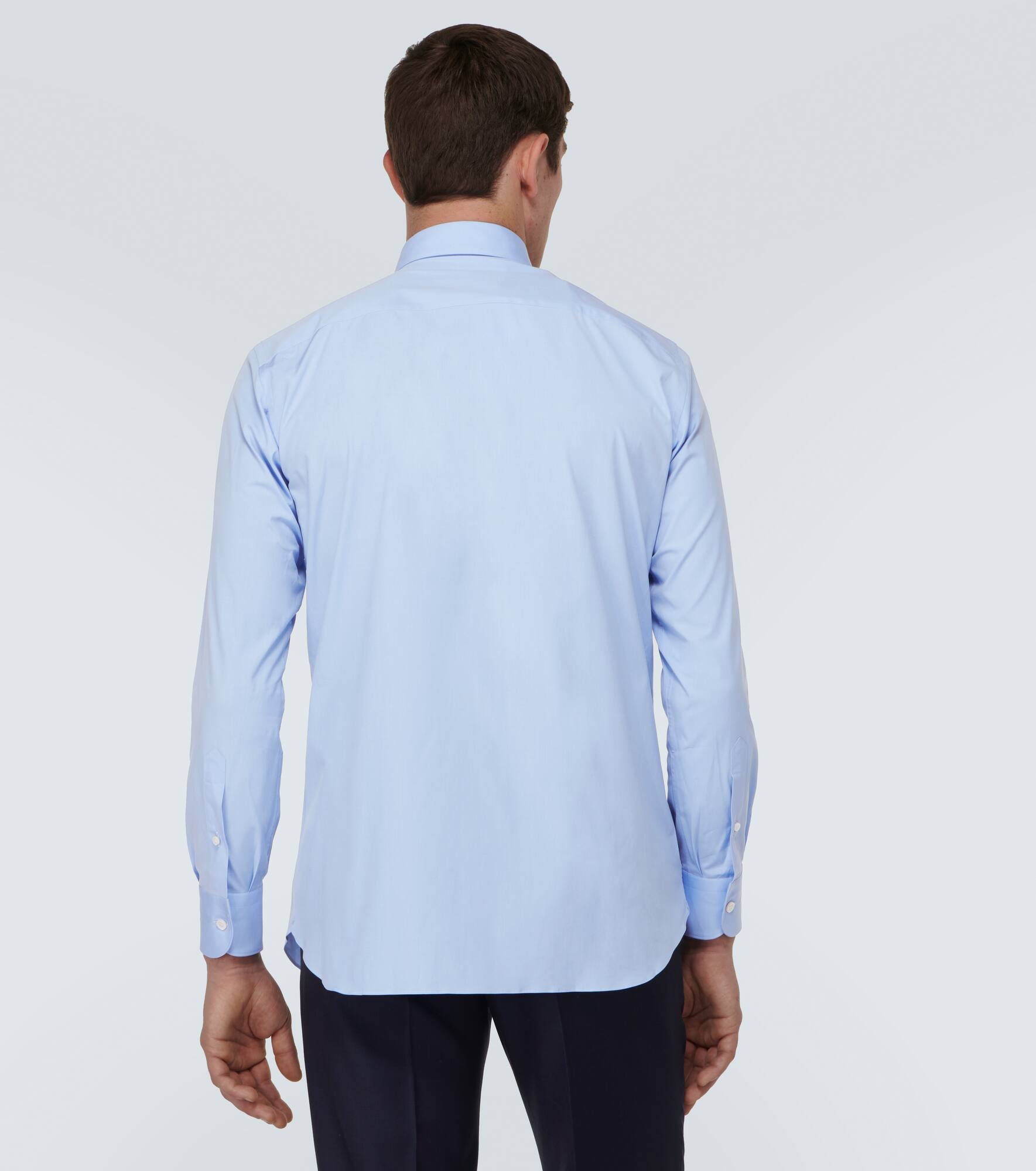 Cotton-blend poplin shirt - 4