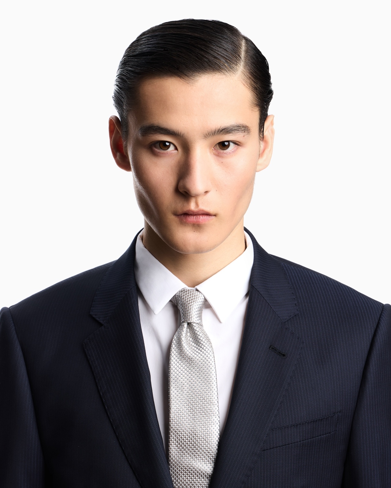PURE SILK TIE WITH JACQUARD MICRO-CHECK PATTERN - 3