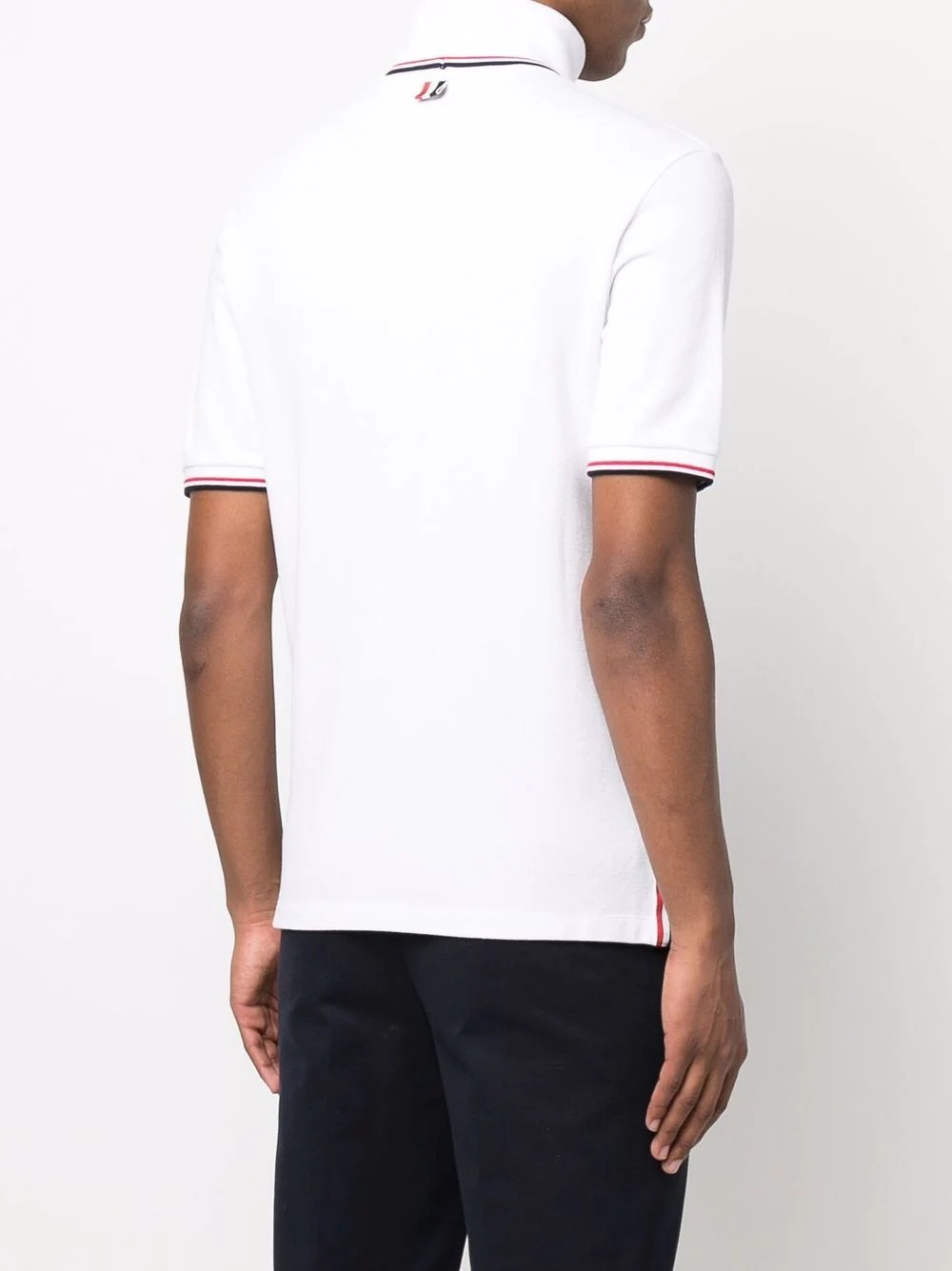 stripe-detailed cotton piqué T-shirt - 4