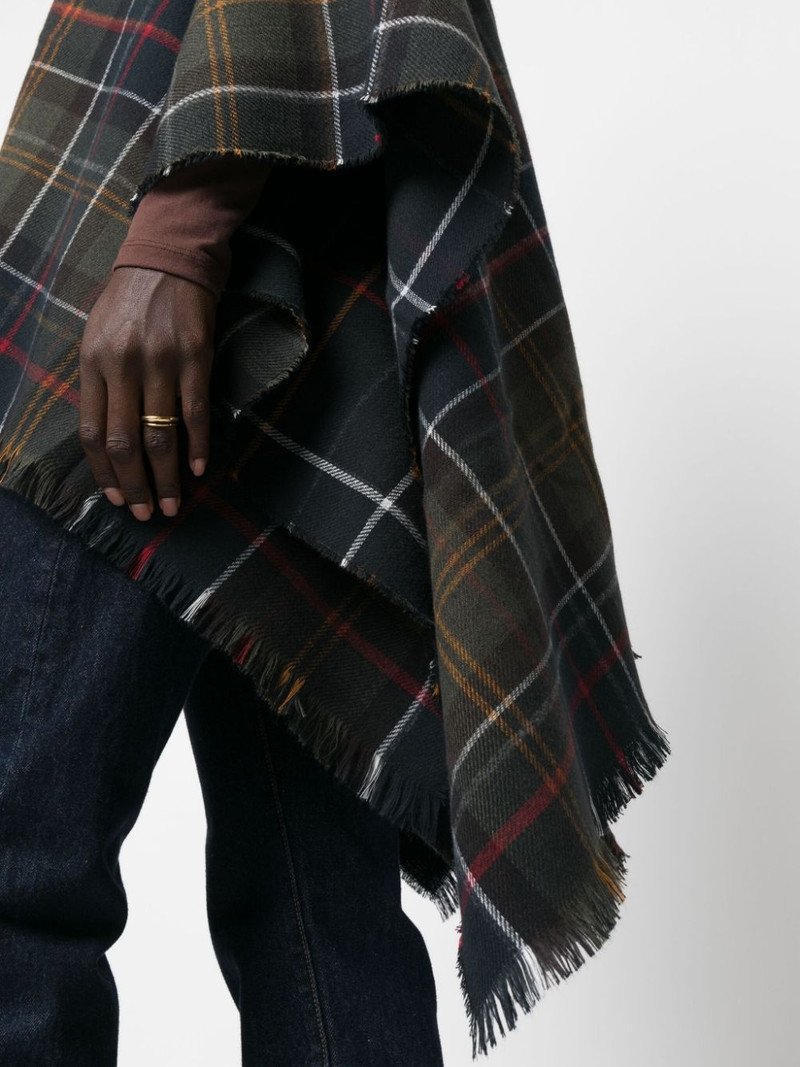 Montieth check-pattern poncho 5