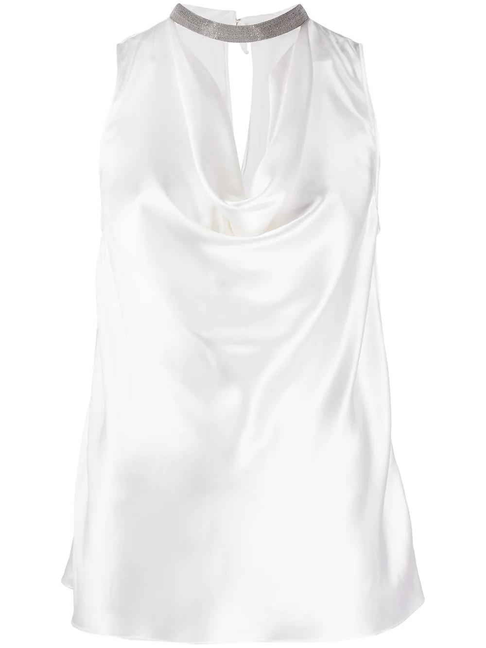 monili-embellished draped top - 1