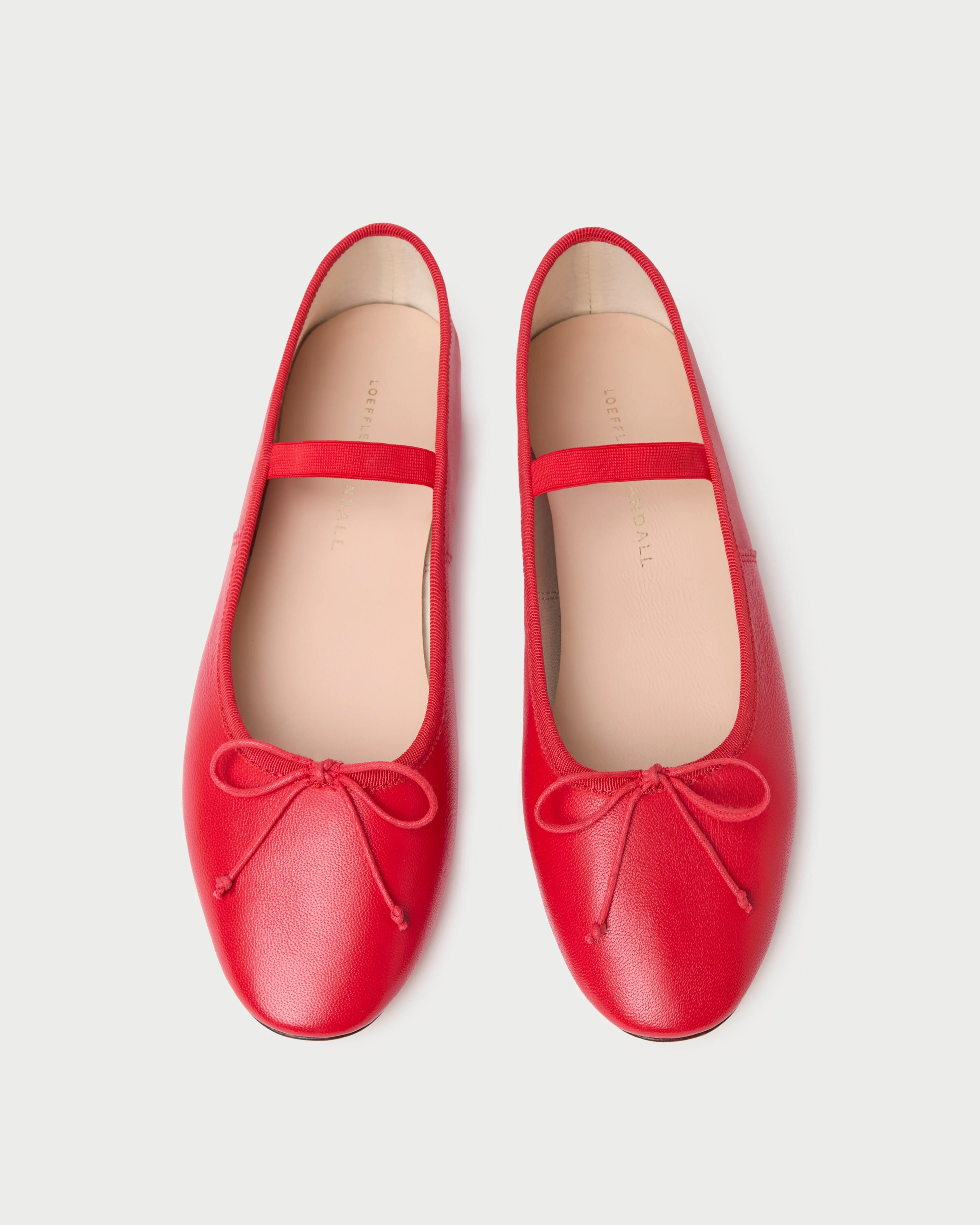 Leonie Red Leather Ballet Flat - 1