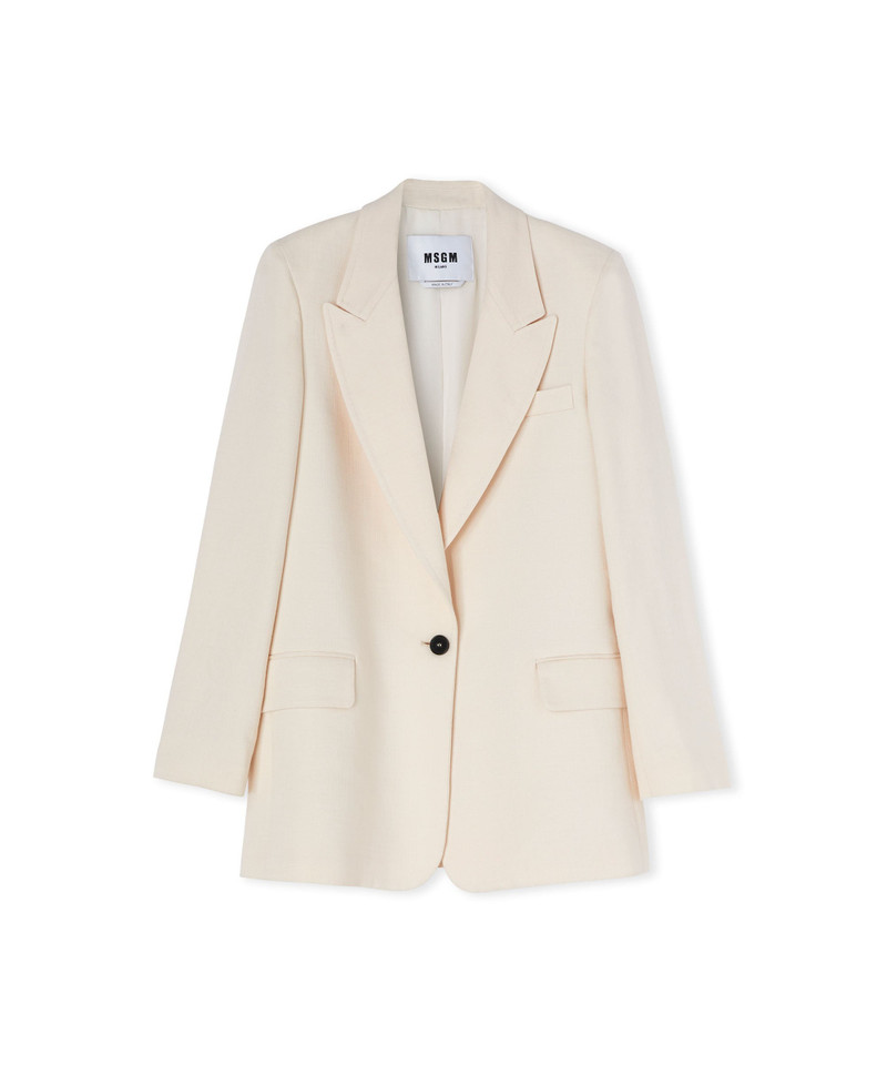 MSGM Lightweight wool single-breasted blazer outlook