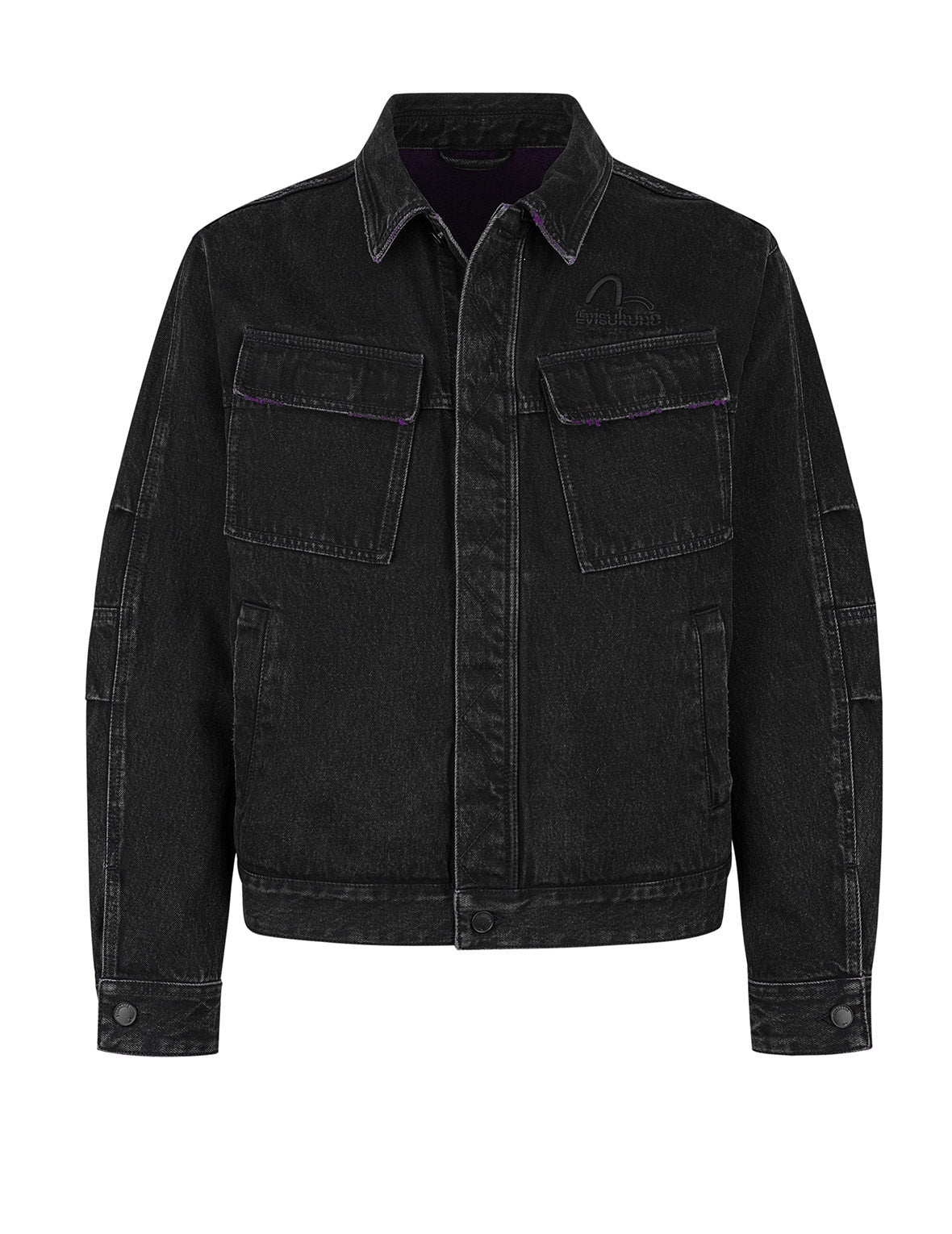 Two Tone Distressed Relax Fit Trucker Jacket - 10