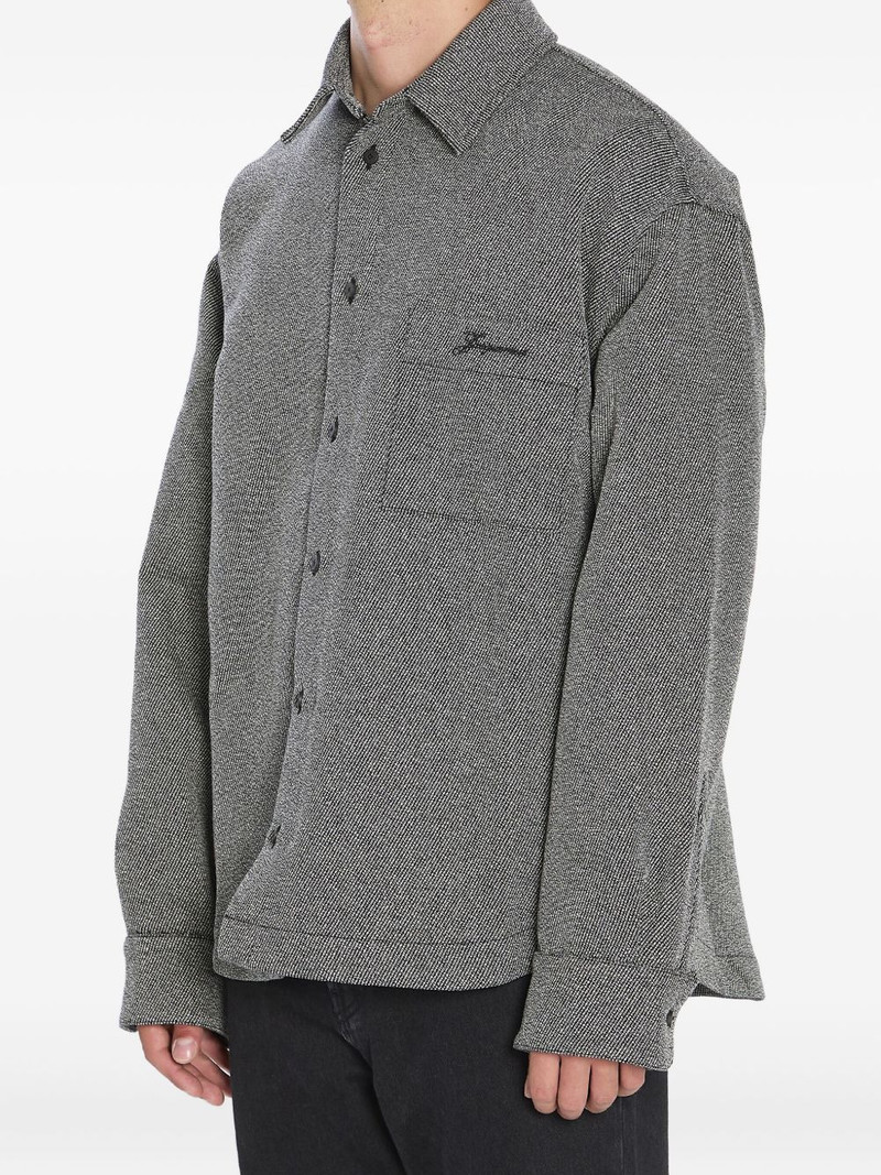 JACQUEMUS Molino  pointed-collar buttoned shirt jacket outlook