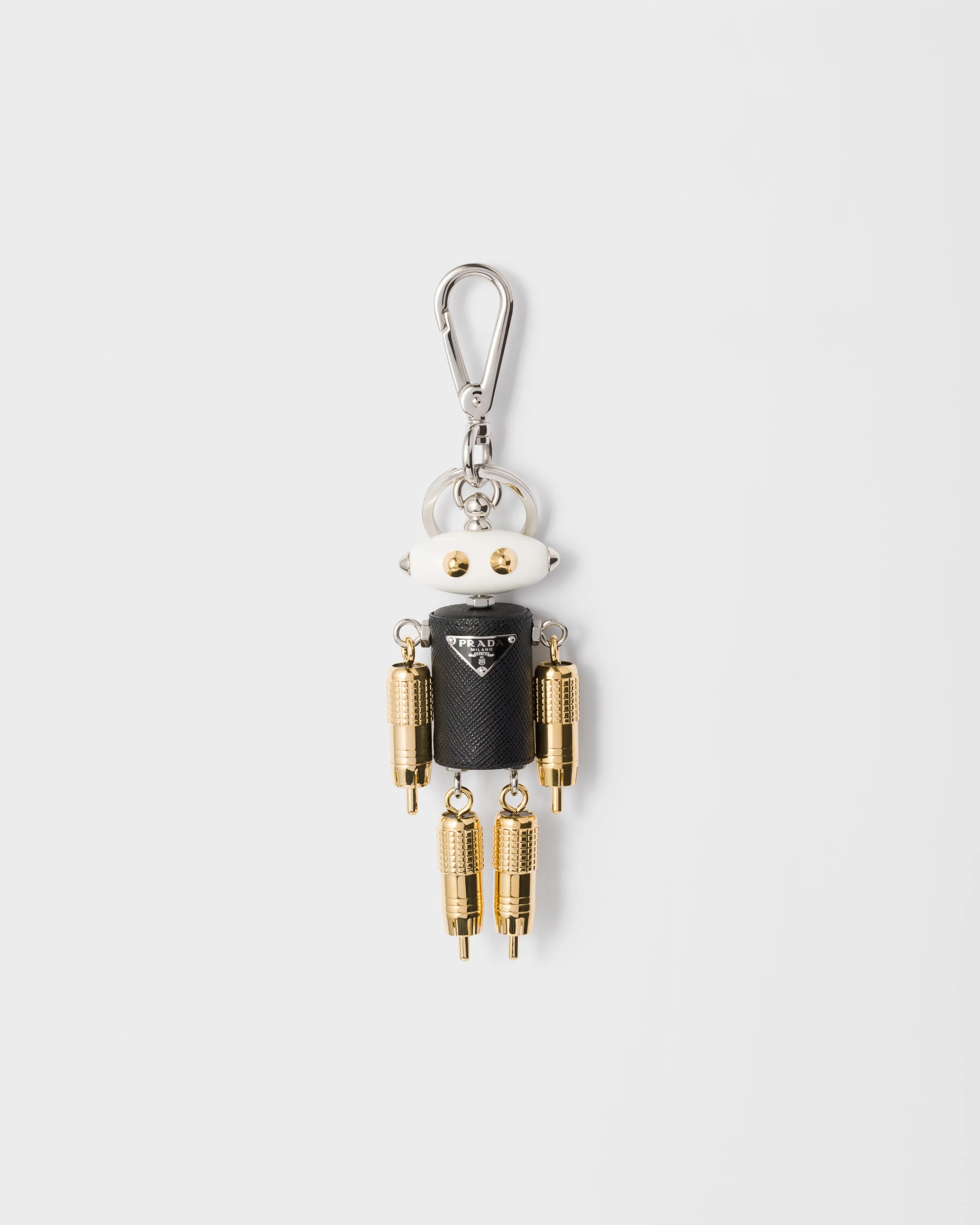 Robot Saffiano leather key ring charm - 1