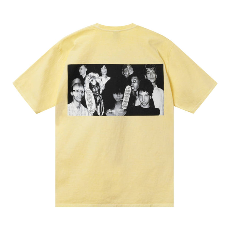 Stüssy Stussy x Martine Rose Collage Pigment Dyed Tee 'Lemon' outlook