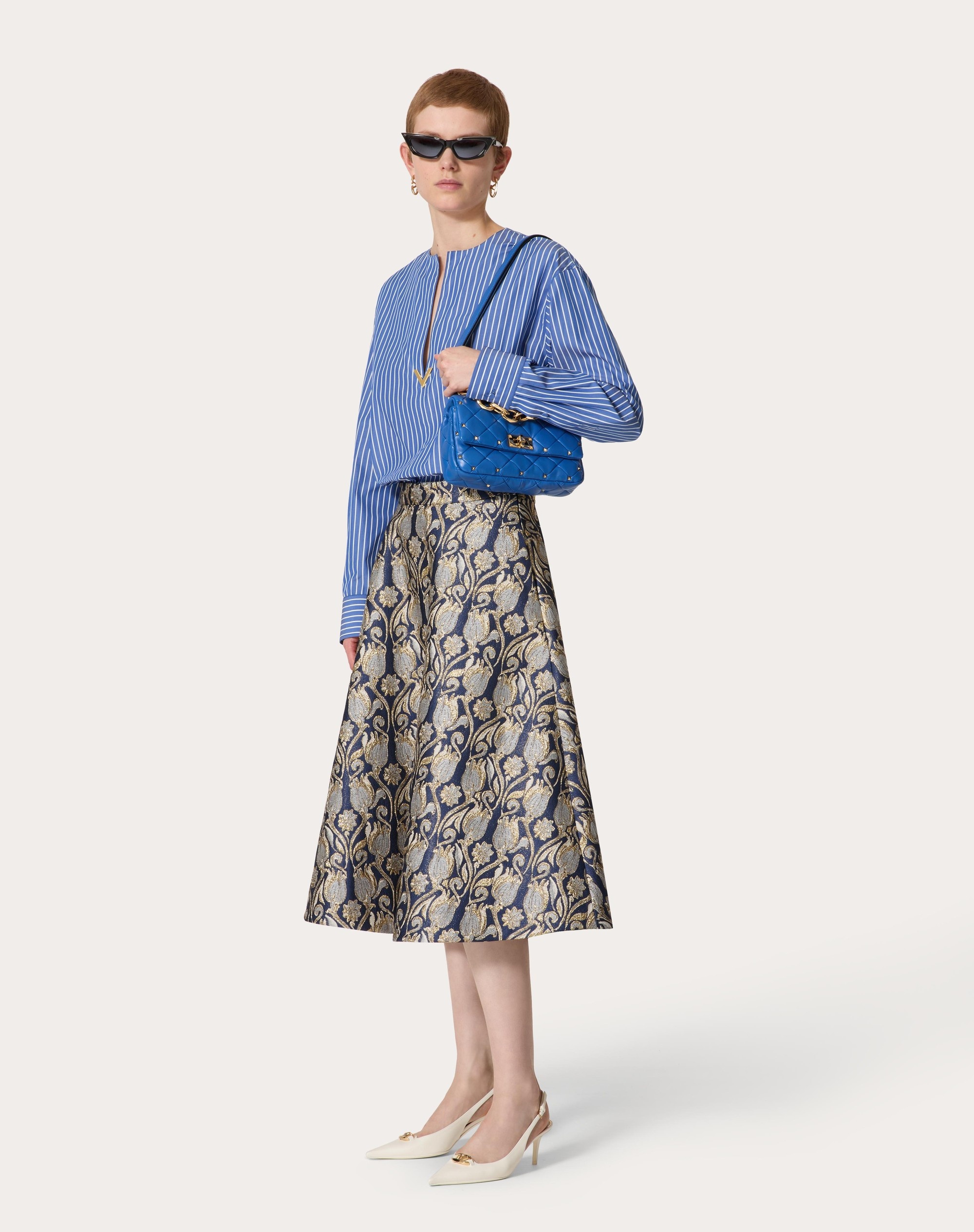 METAMORPHOS TULIPS BROCADE MIDI SKIRT - 2