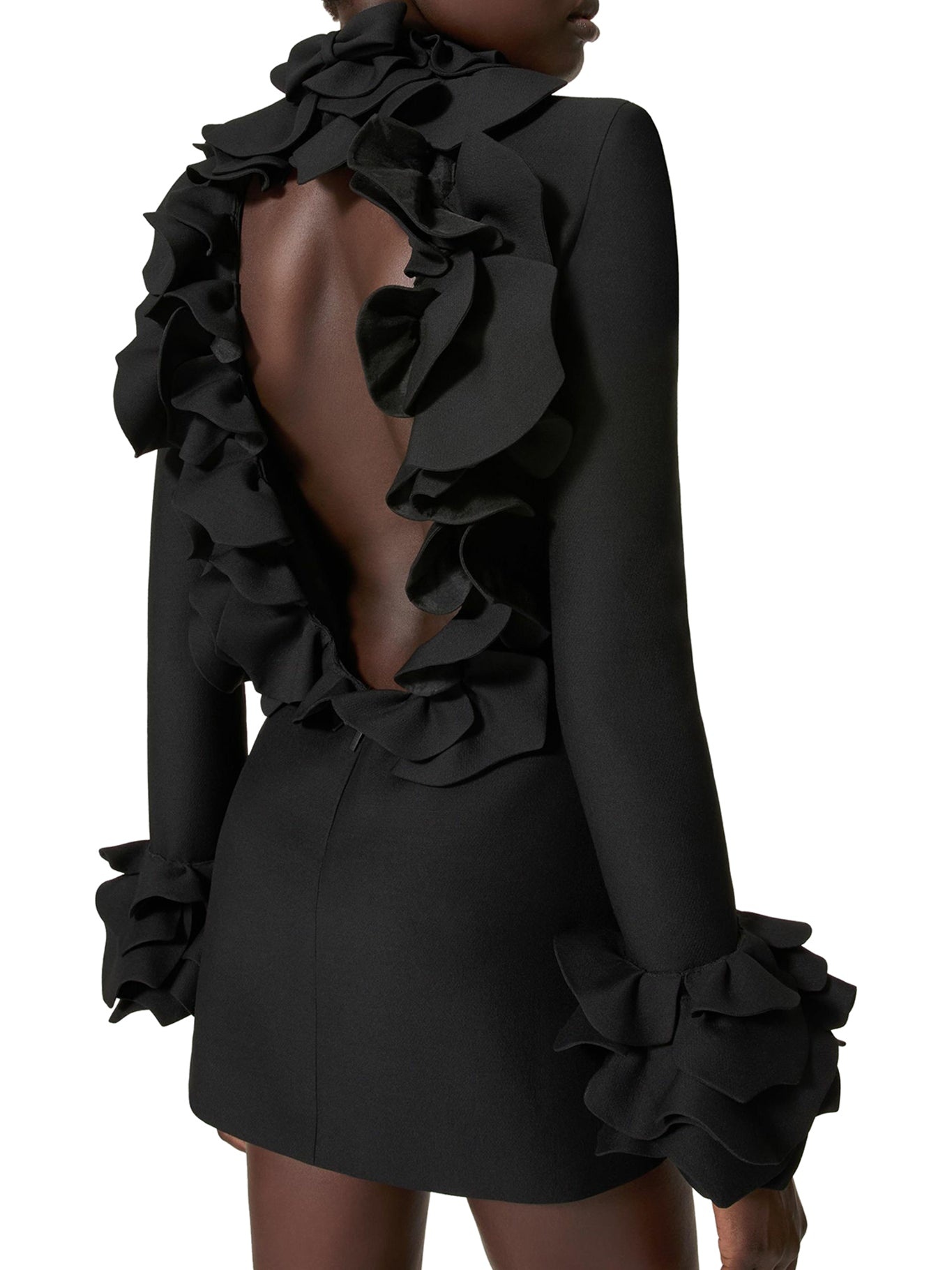 EMBROIDERED CREPE COUTURE SHORT DRESS - 5