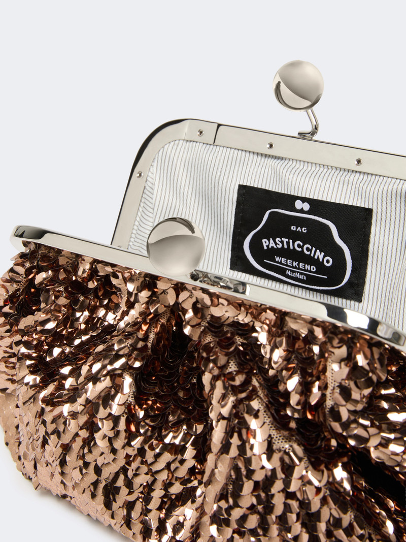 TARGA Sequin-adorned small satin Pasticcino Bag - PINK 5
